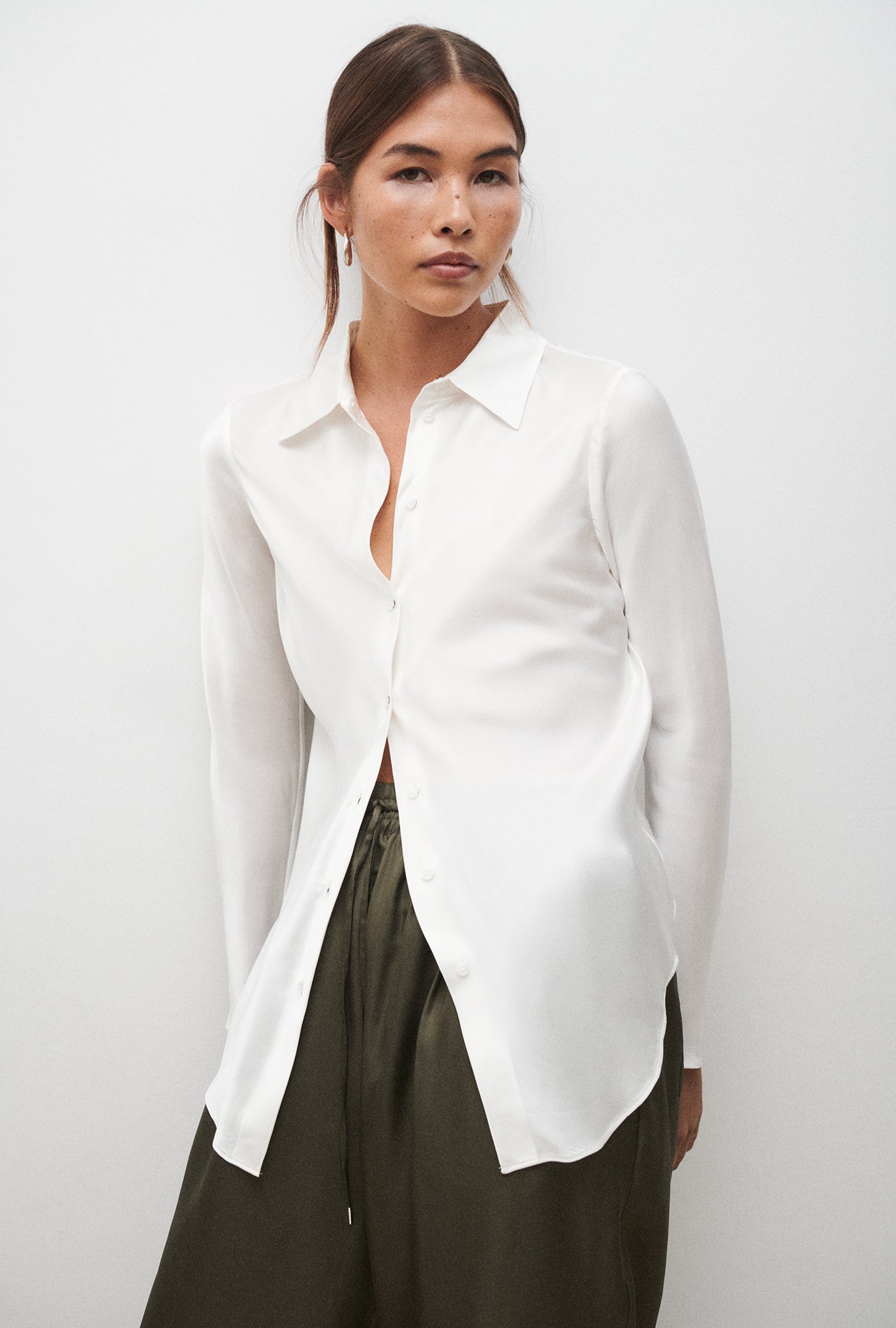 Bias Cut Shirt White