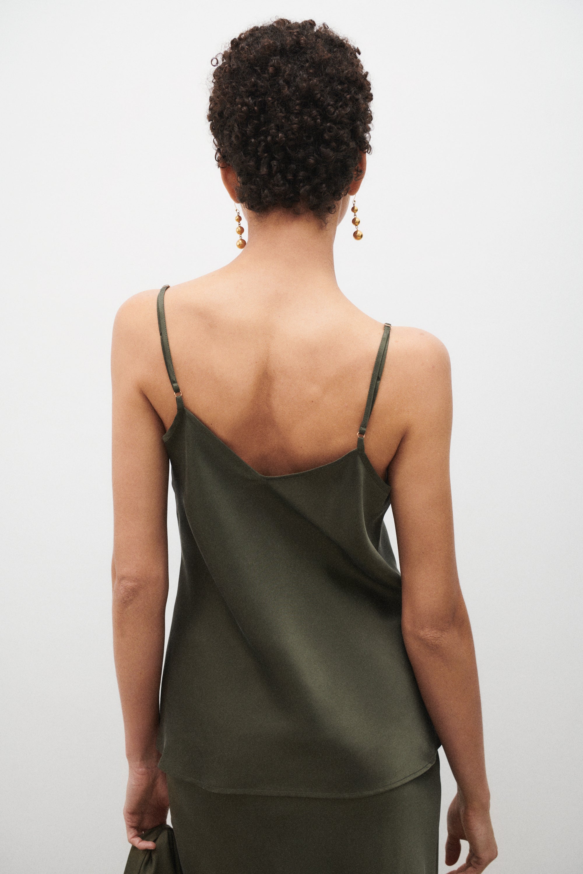 Bias Cut Cami Pine
