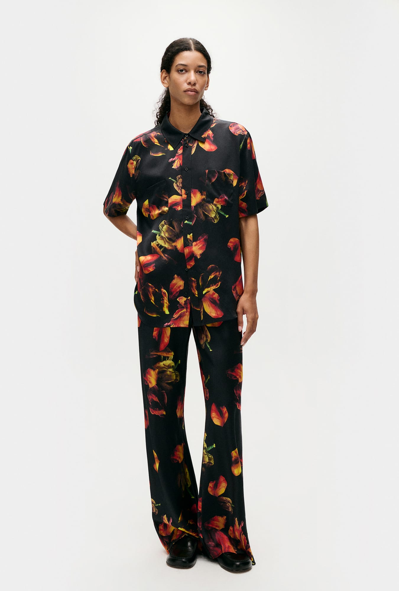 Short Sleeve Boyfriend Shirt Tulipa Black