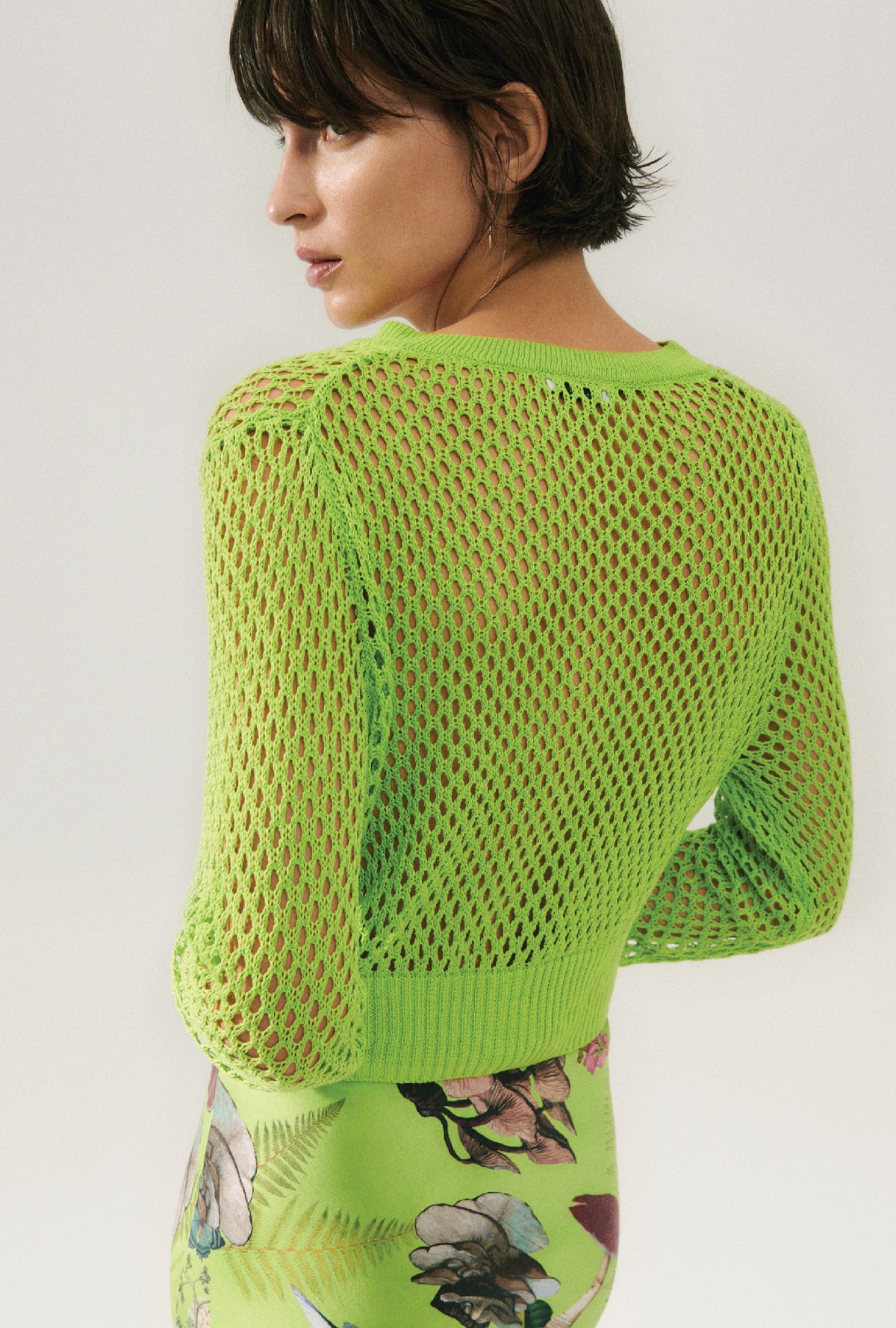 Crochet Cropped Cardigan Fern