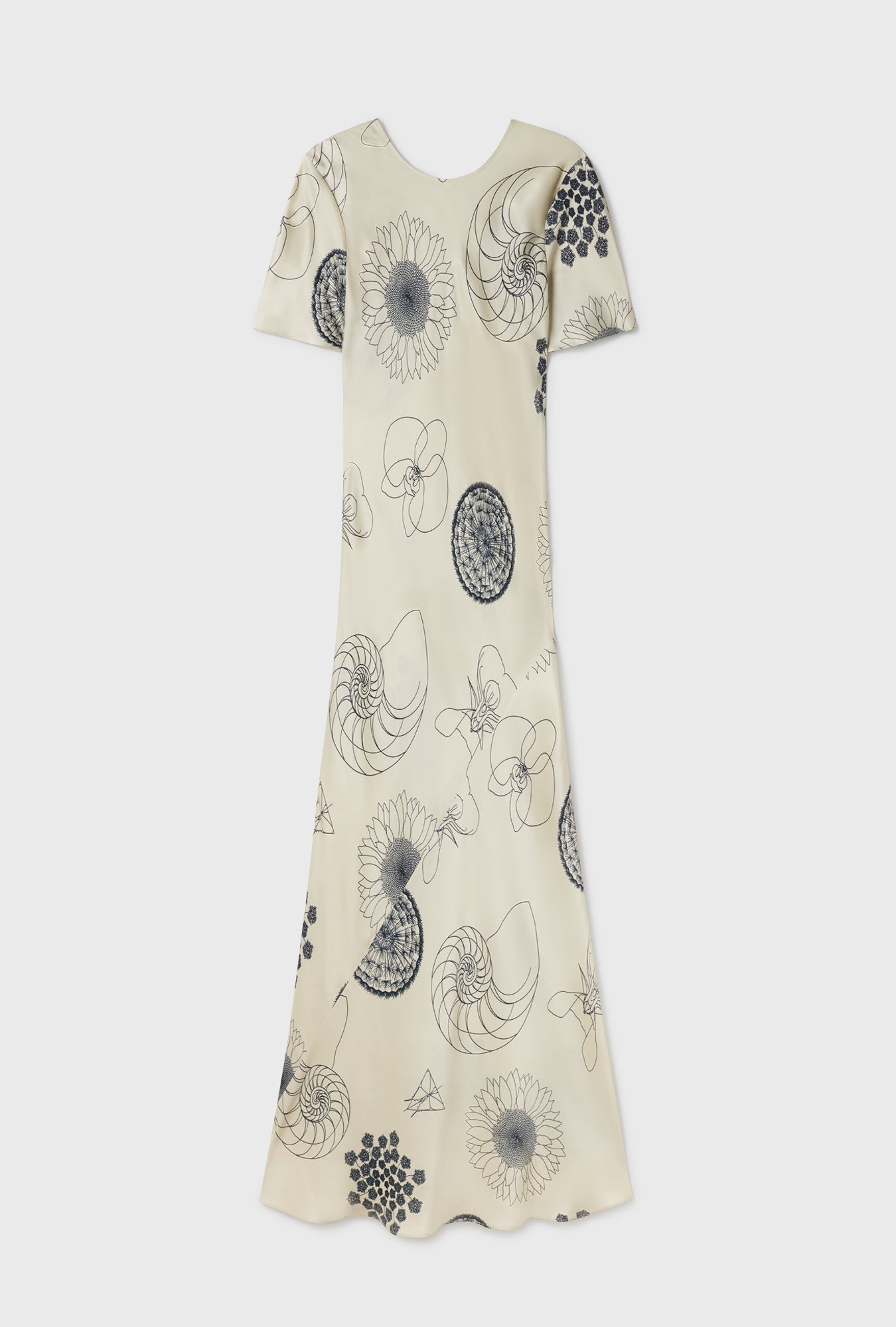 Short Sleeve Bias Dress Fibonacci Off-White