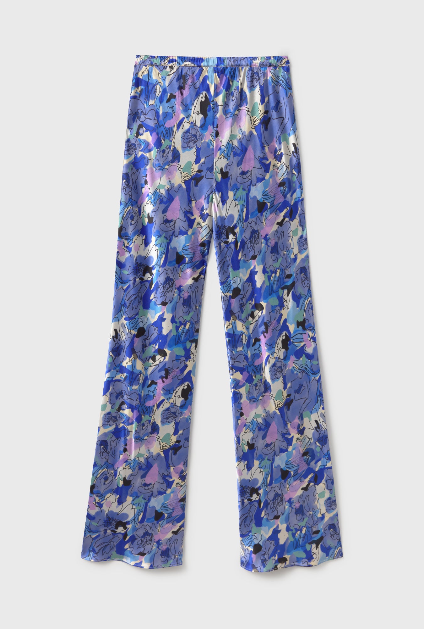 BIAS CUT PANTS CORNFLOWER FLORAL