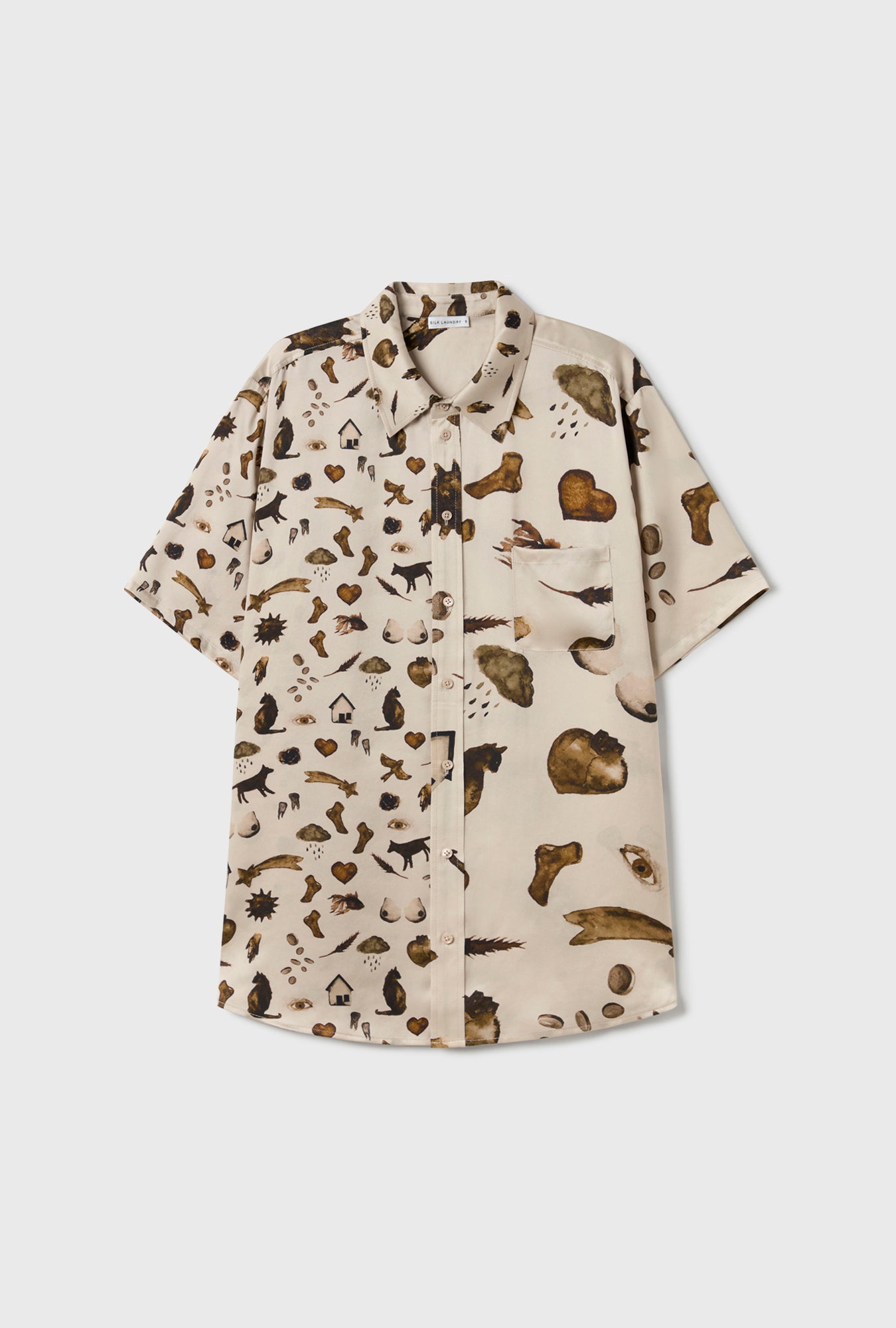 ミルミルBoyfriend shirt Short Sleeve Boyfriend Shirt Miracles Hazelnut