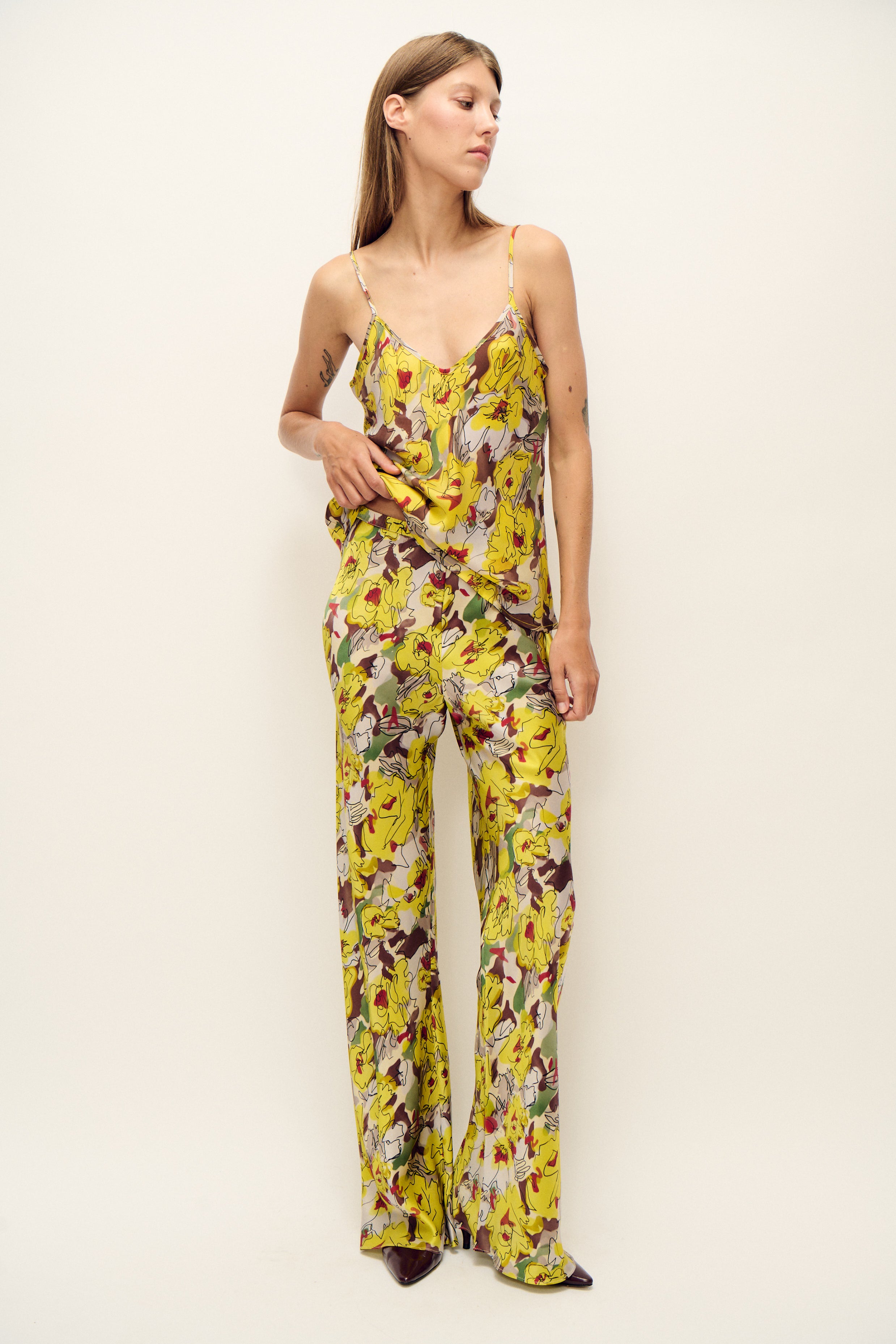 BIAS CUT CAMI SUNFLOWER FLORAL