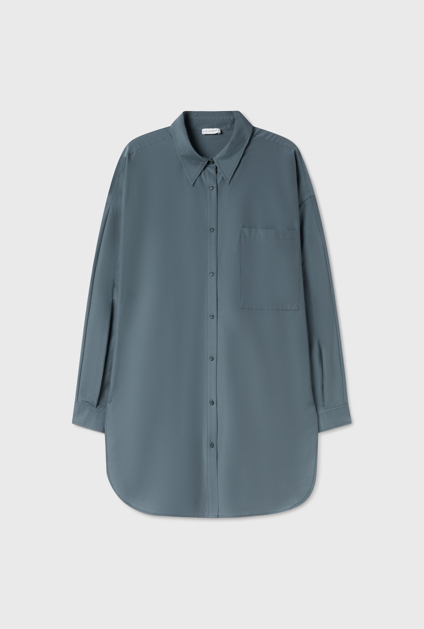 Cotton Silk Round Shirt Slate