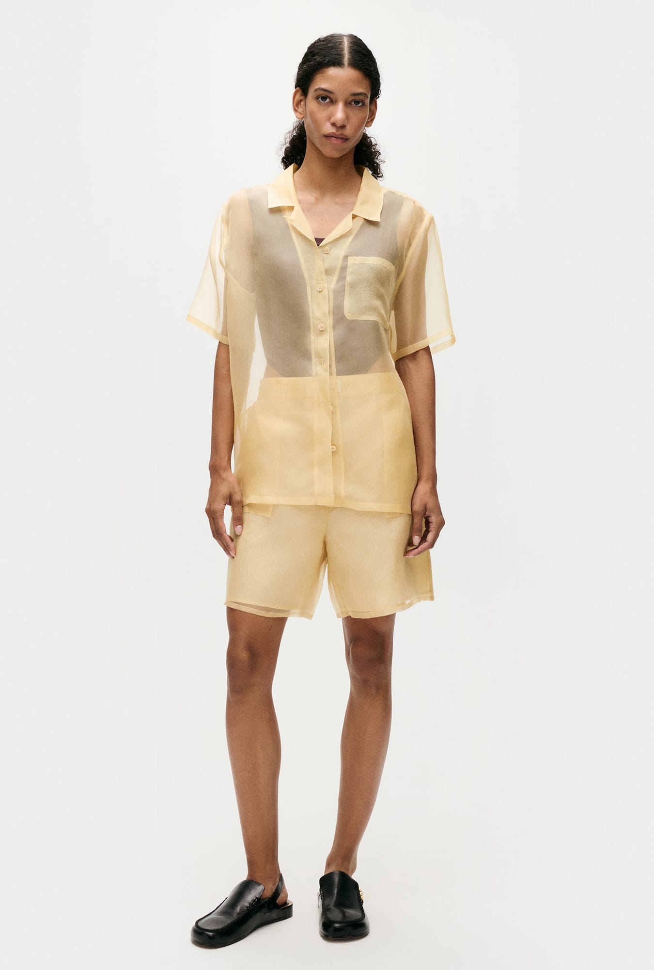 Organza Camp Shirt Beige