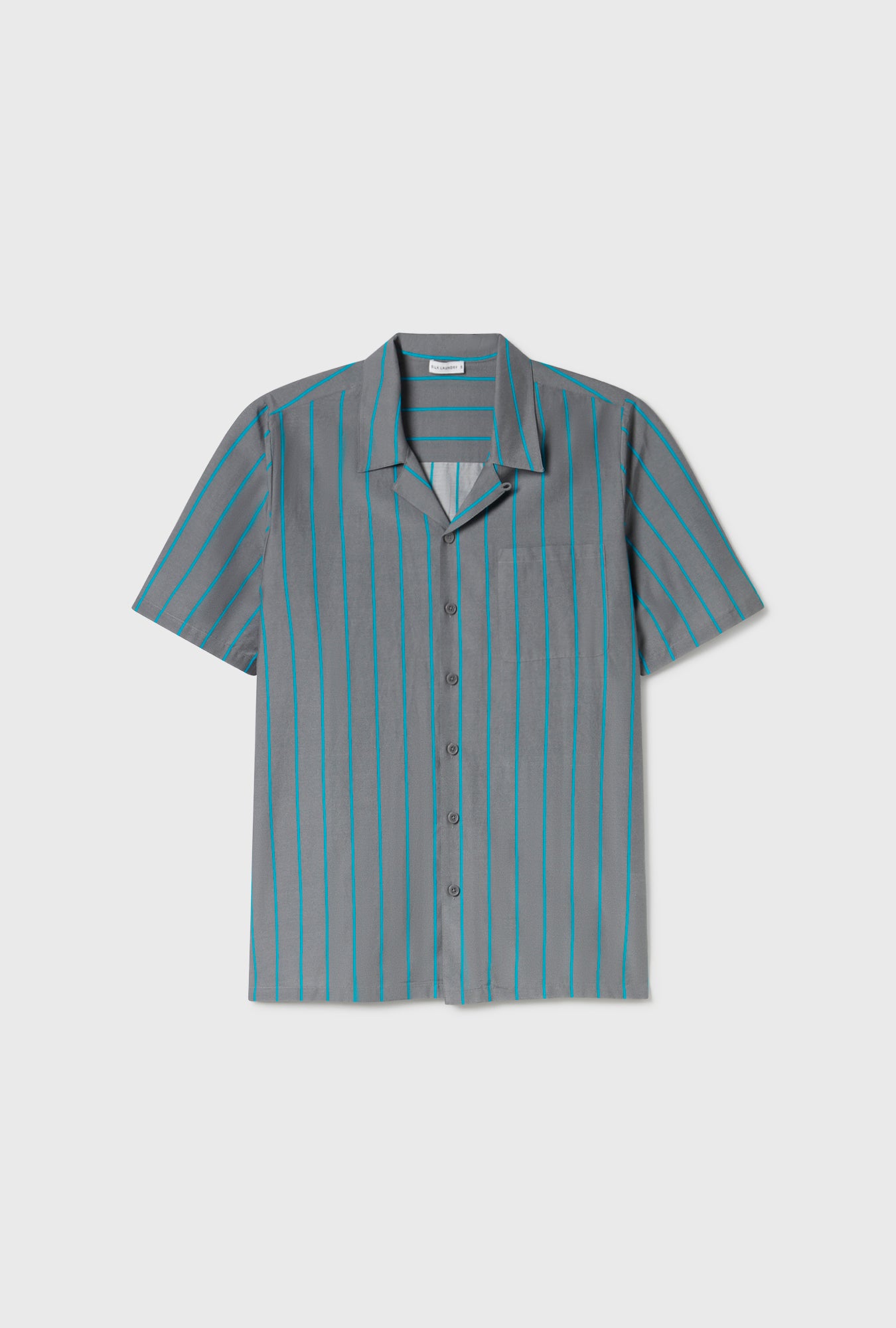 Cotton Silk Camp Shirt Oxygen Stripe