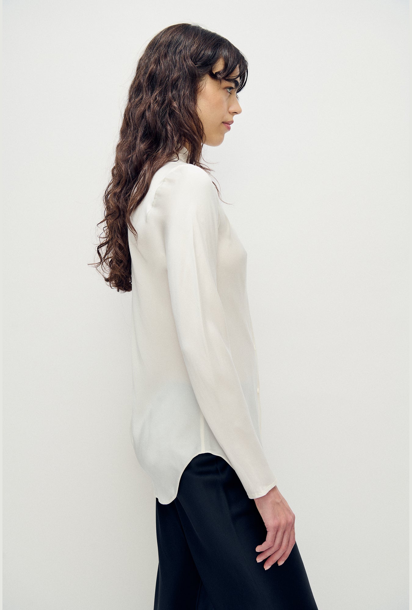 Bias Cut Shirt White