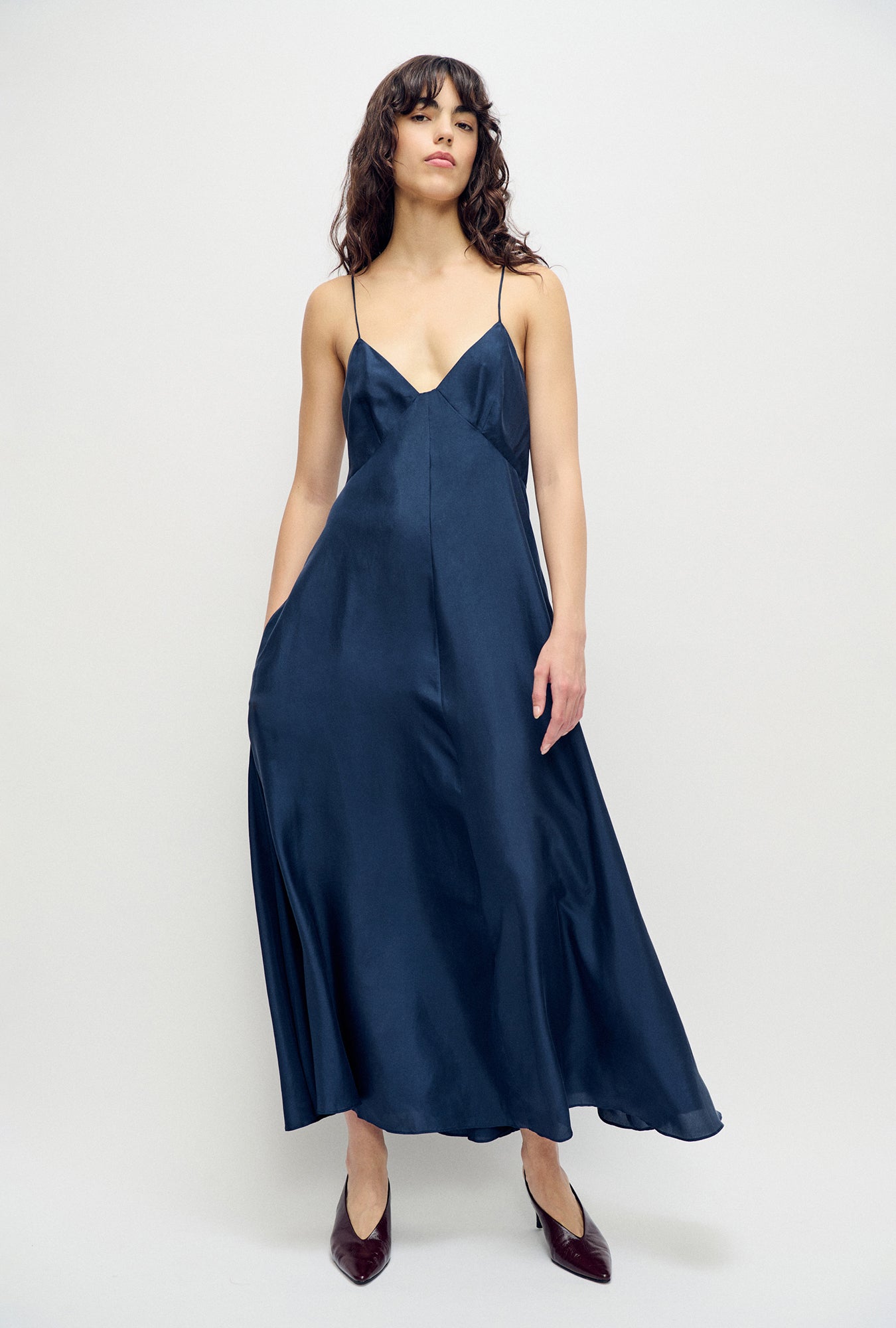 Habotai Long Maxi Dress Midnight