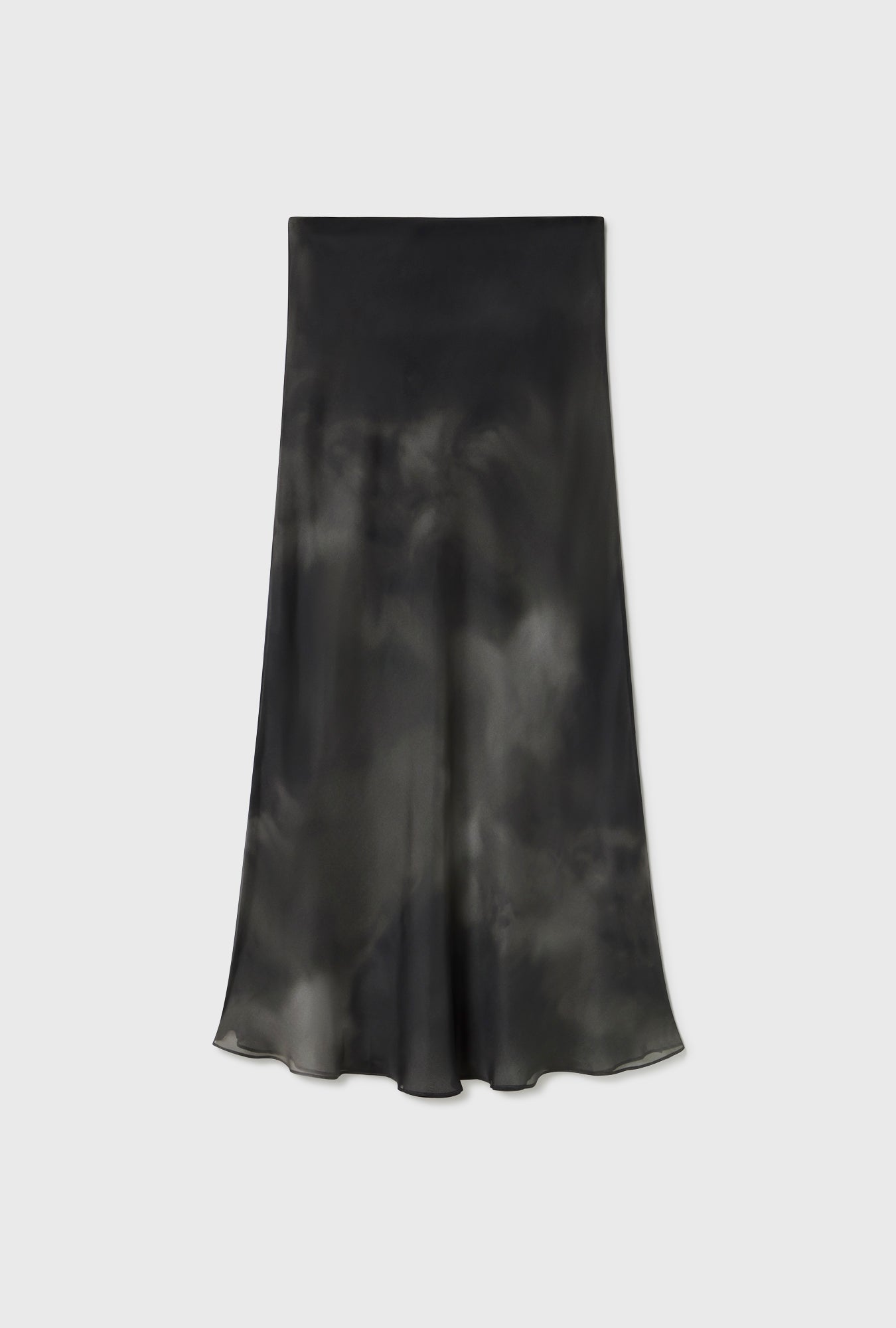 Chiffon Long Bias Cut Skirt Smoke
