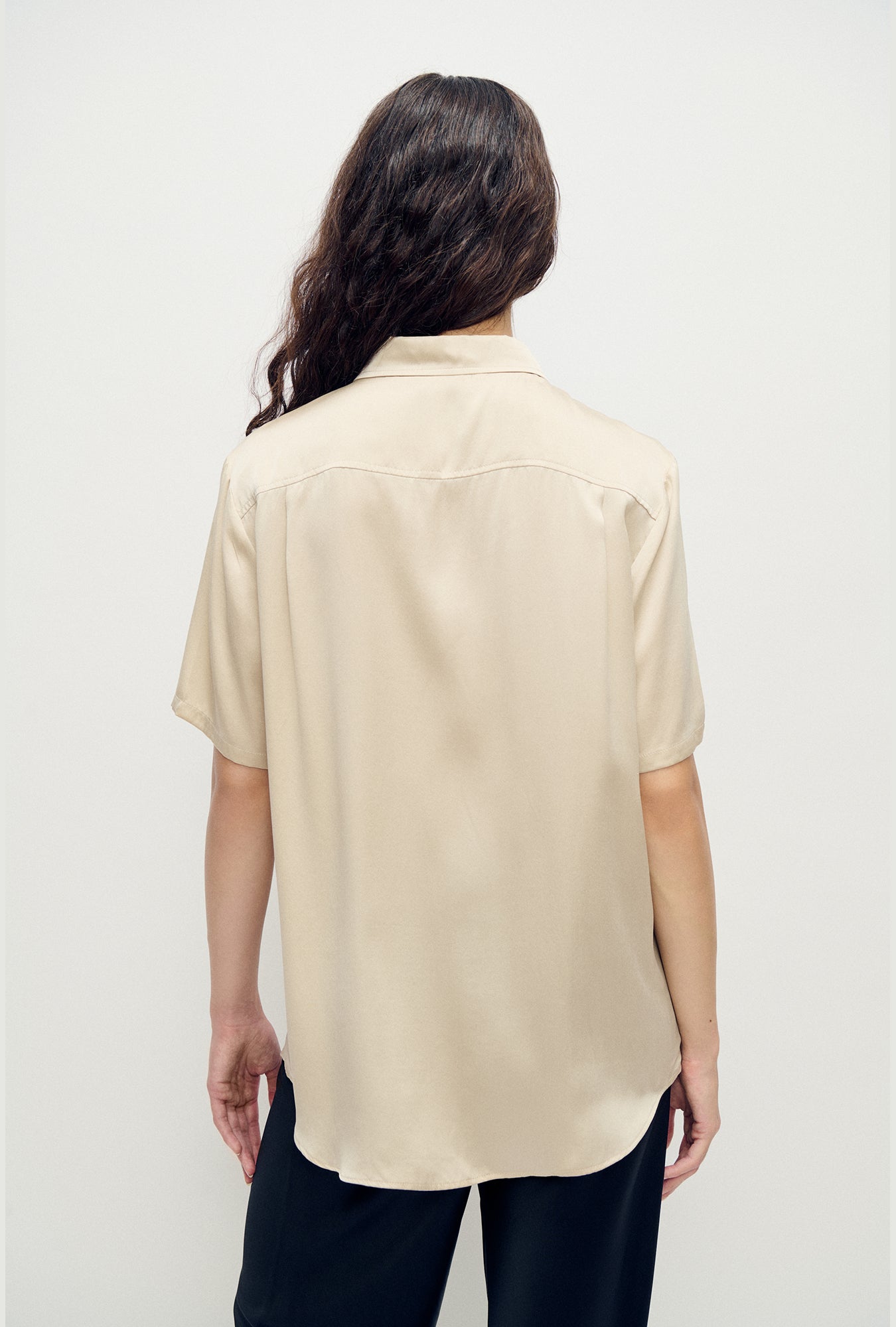 Short Sleeve Boyfriend Shirt Hazelnut