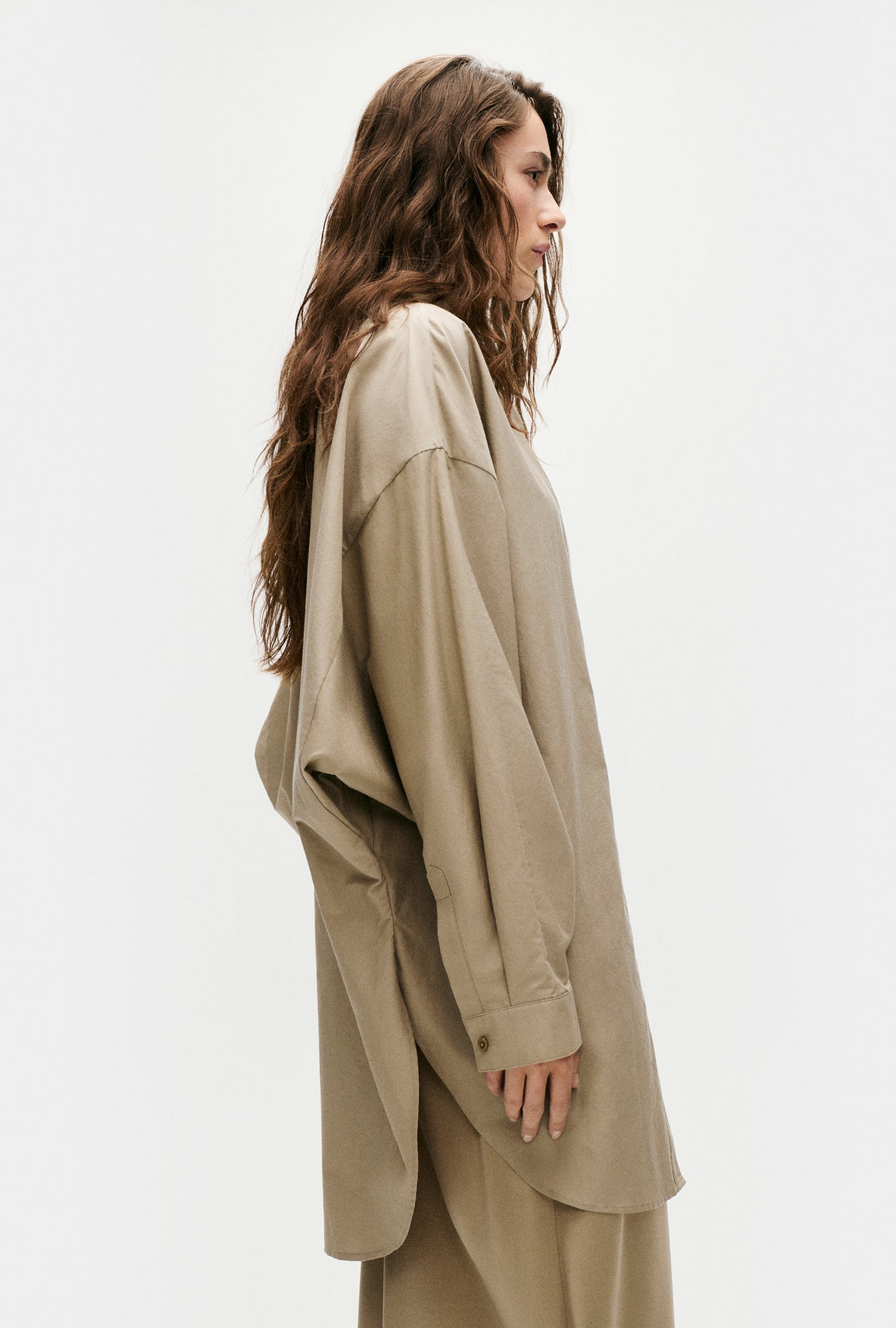 Cotton Silk Round Shirt Graphite