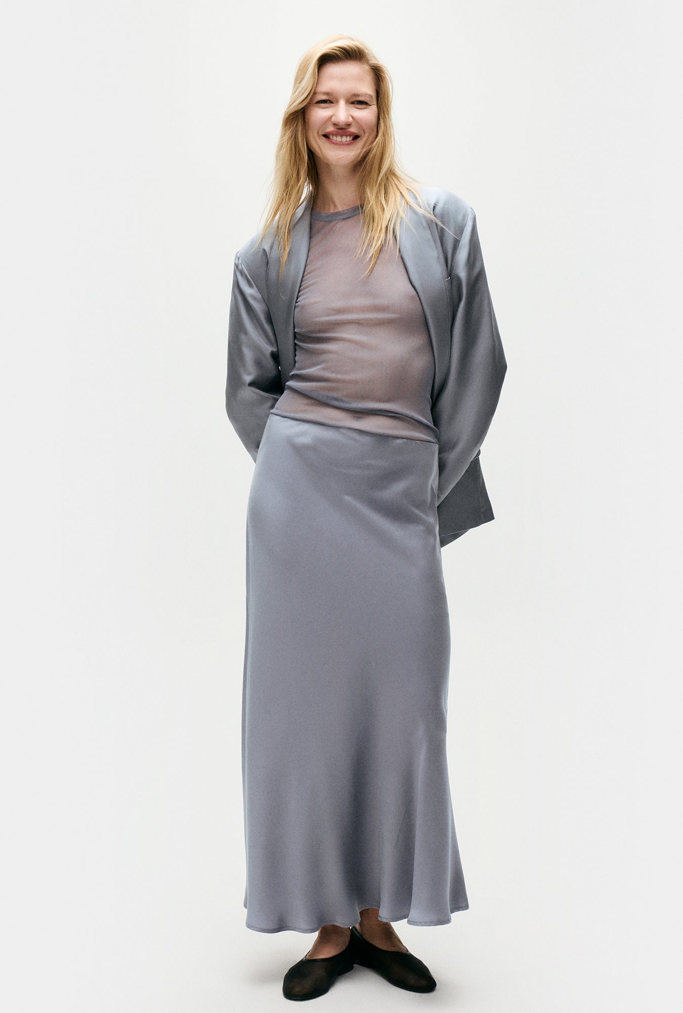 Long Bias Cut Skirt Storm