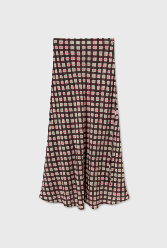 CDC Long Bias Cut Skirt Luna Gingham