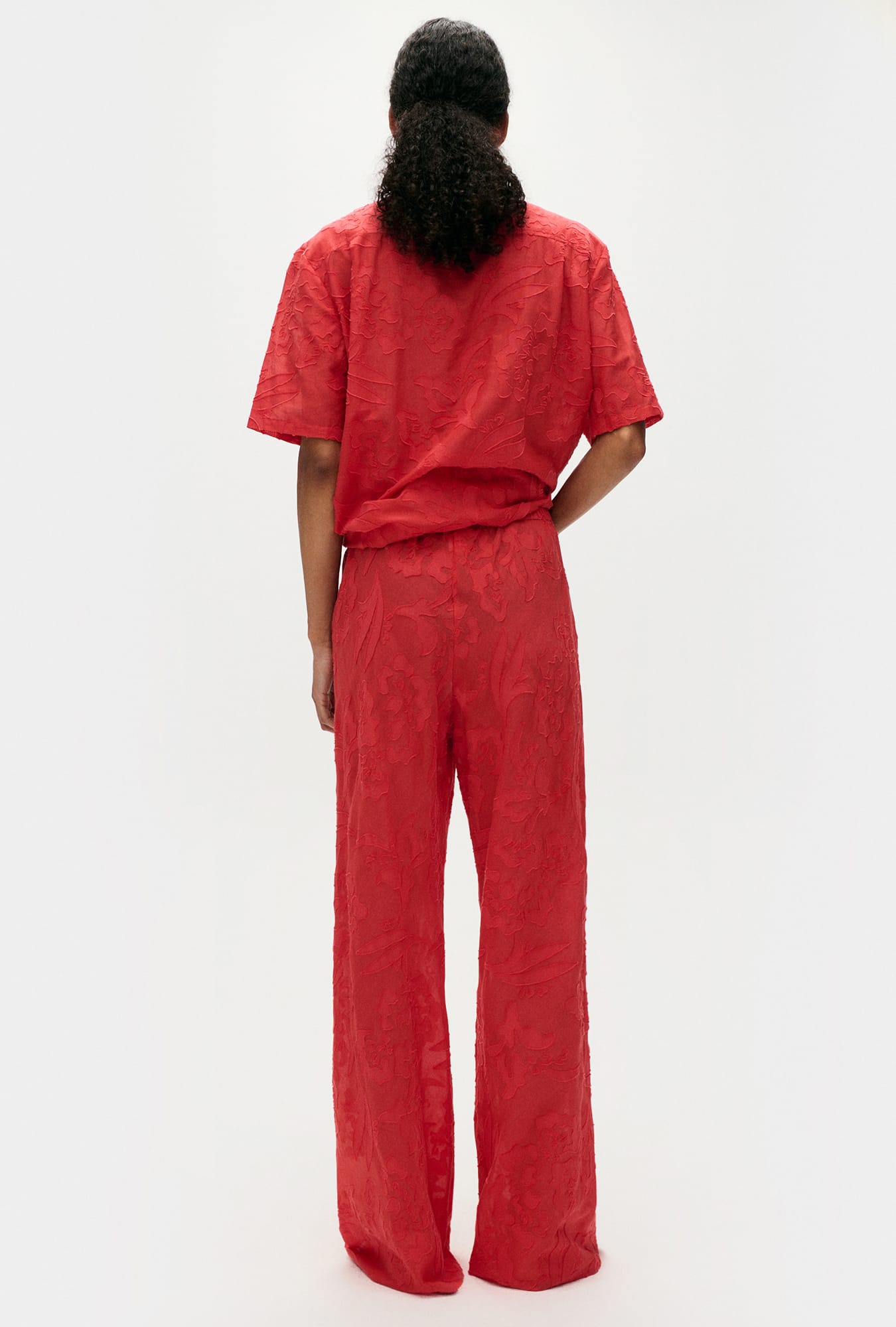 Clip Silk Bias Cut Pants Geranium