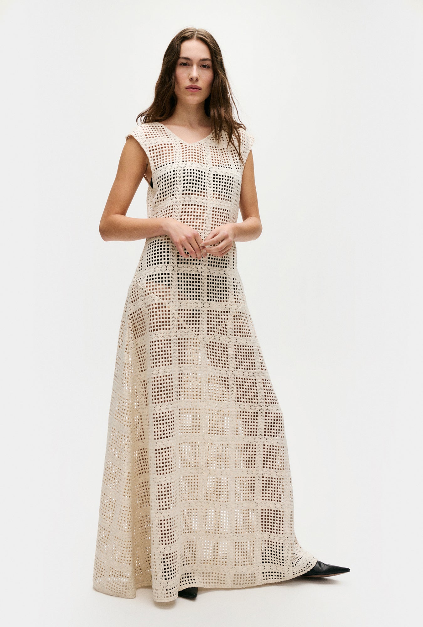 Cotton Grid Got It Dress Natural