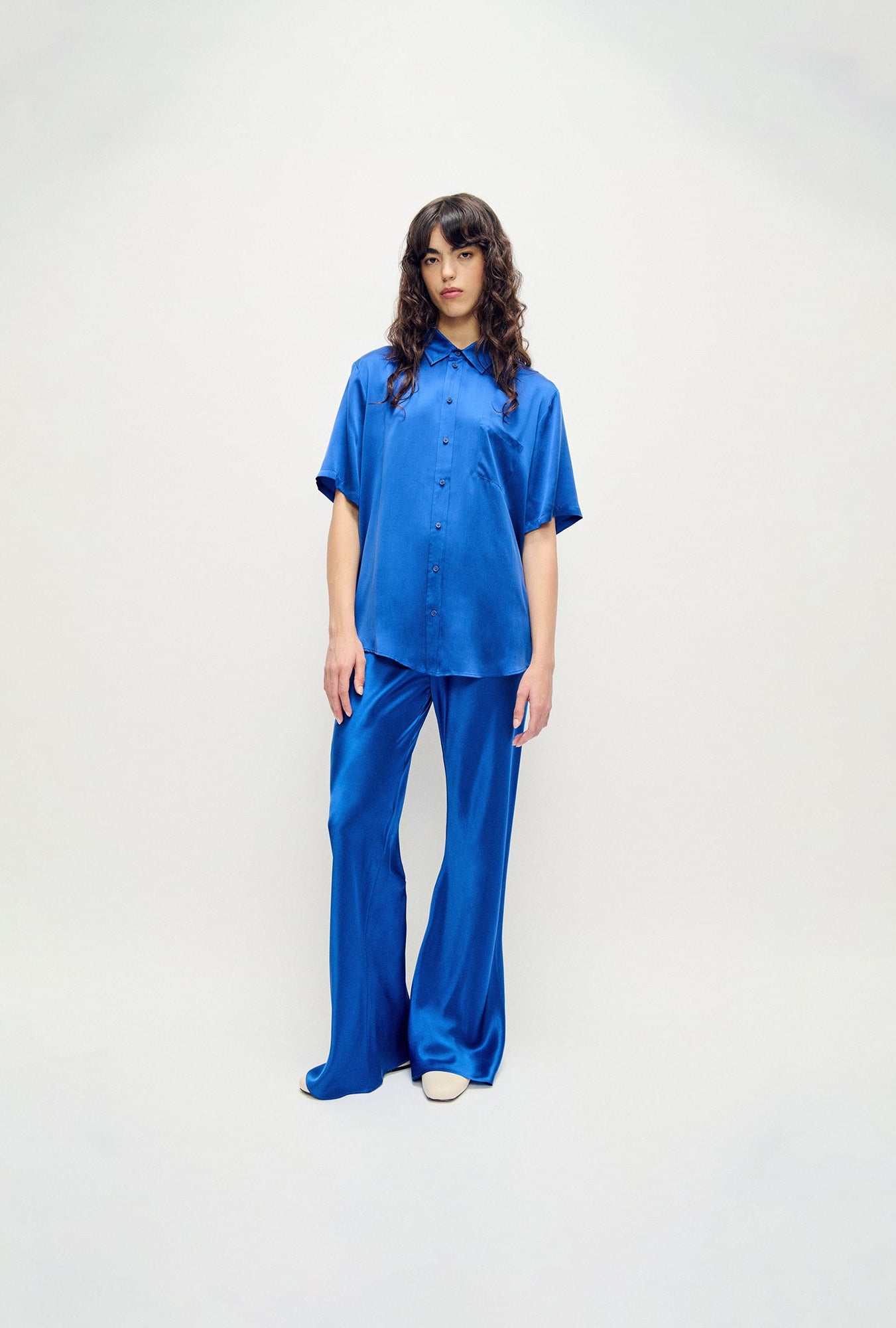 Short Sleeve Boyfriend Shirt Wedgwood