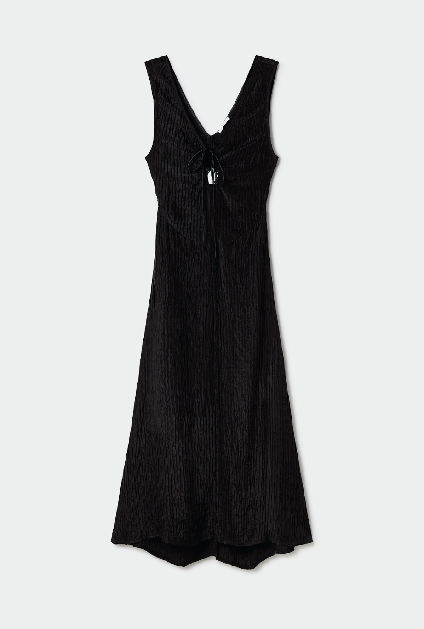 Crinkle Peek-A-Boo Dress Black