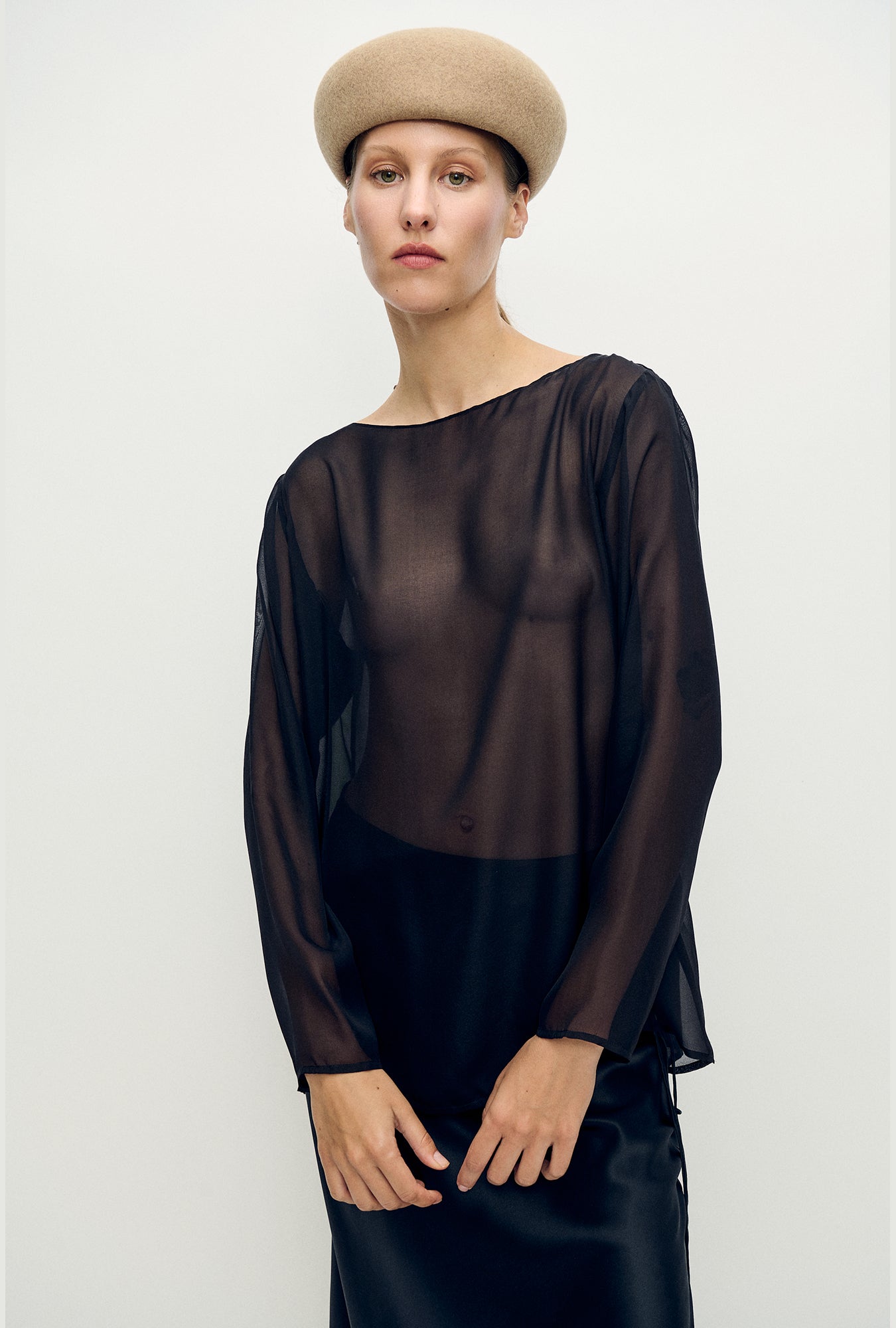 Chiffon Audrey Top Black