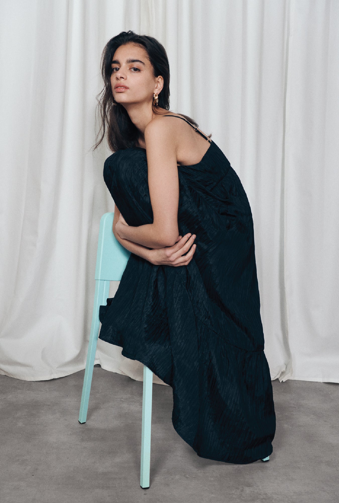 Crinkle Bounce Dress Black