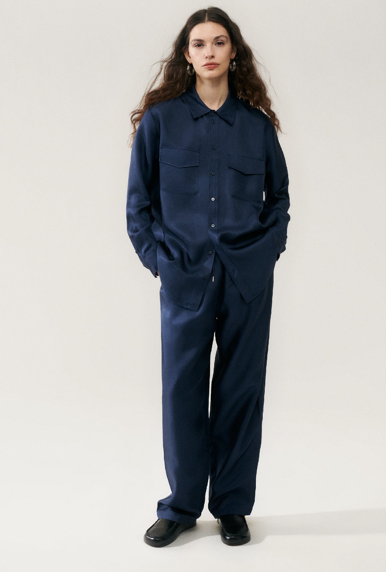 Twill Boyfriend Shirt Midnight