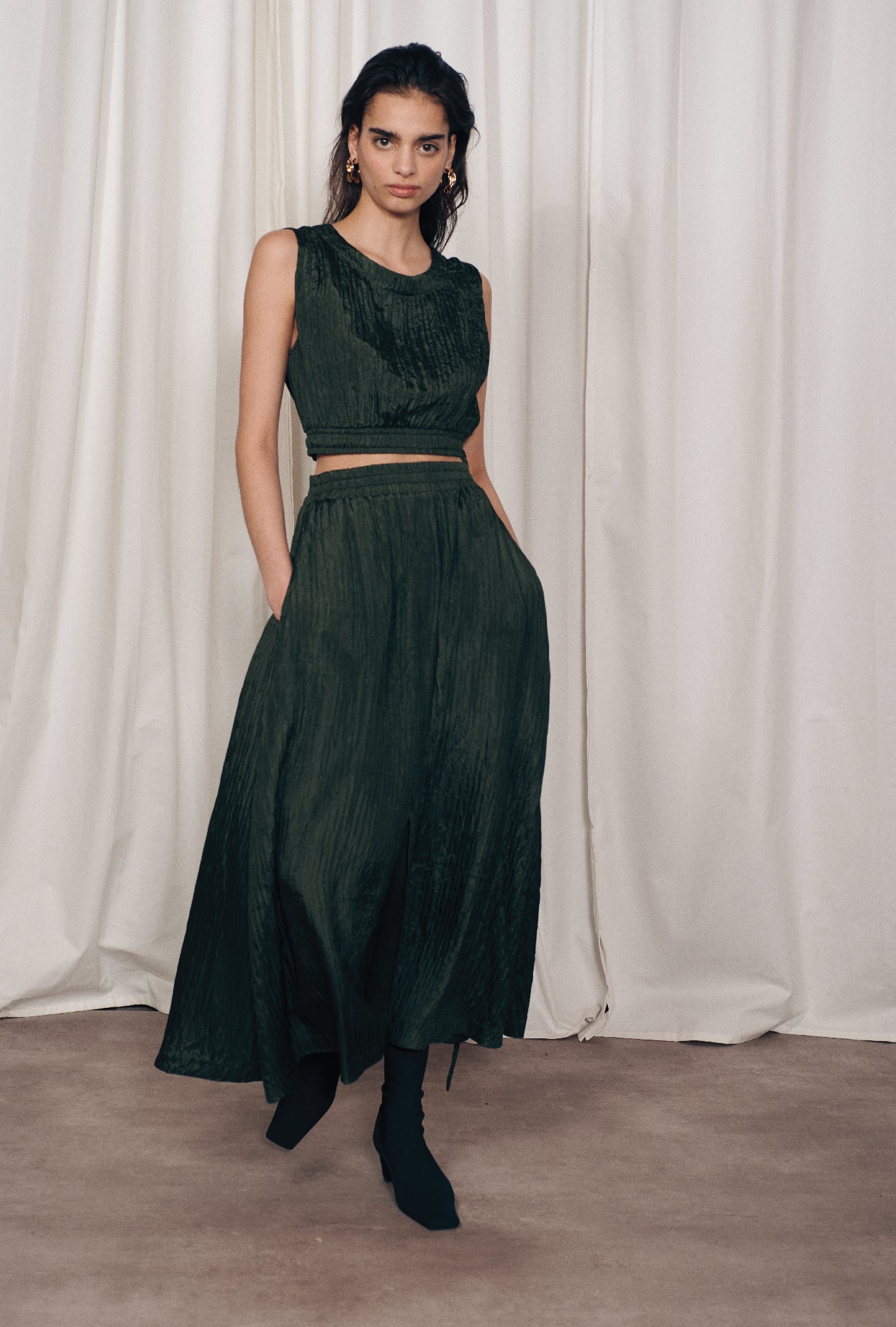 Crinkle Skirt Cedar