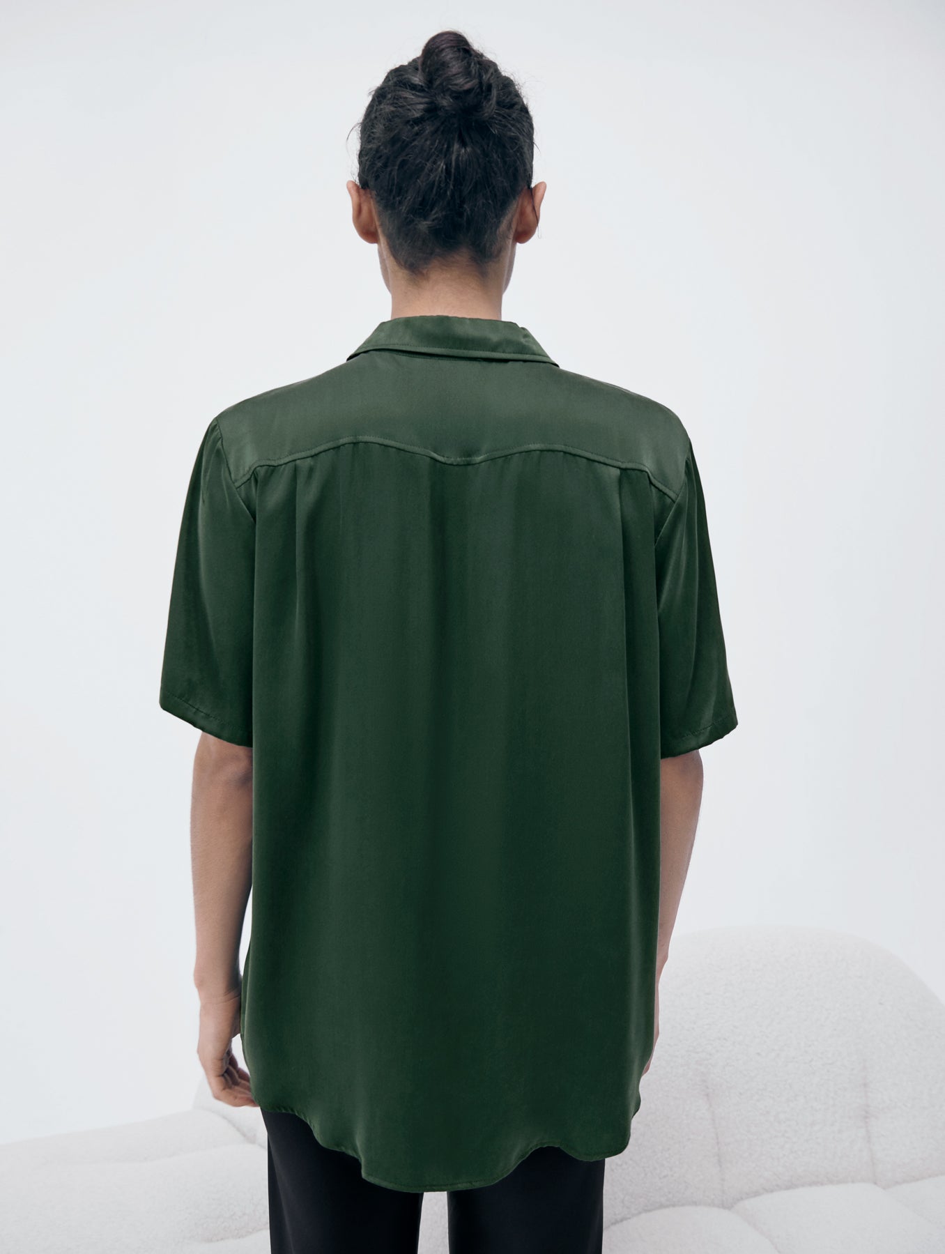 Short Sleeve Boyfriend Shirt Cedar