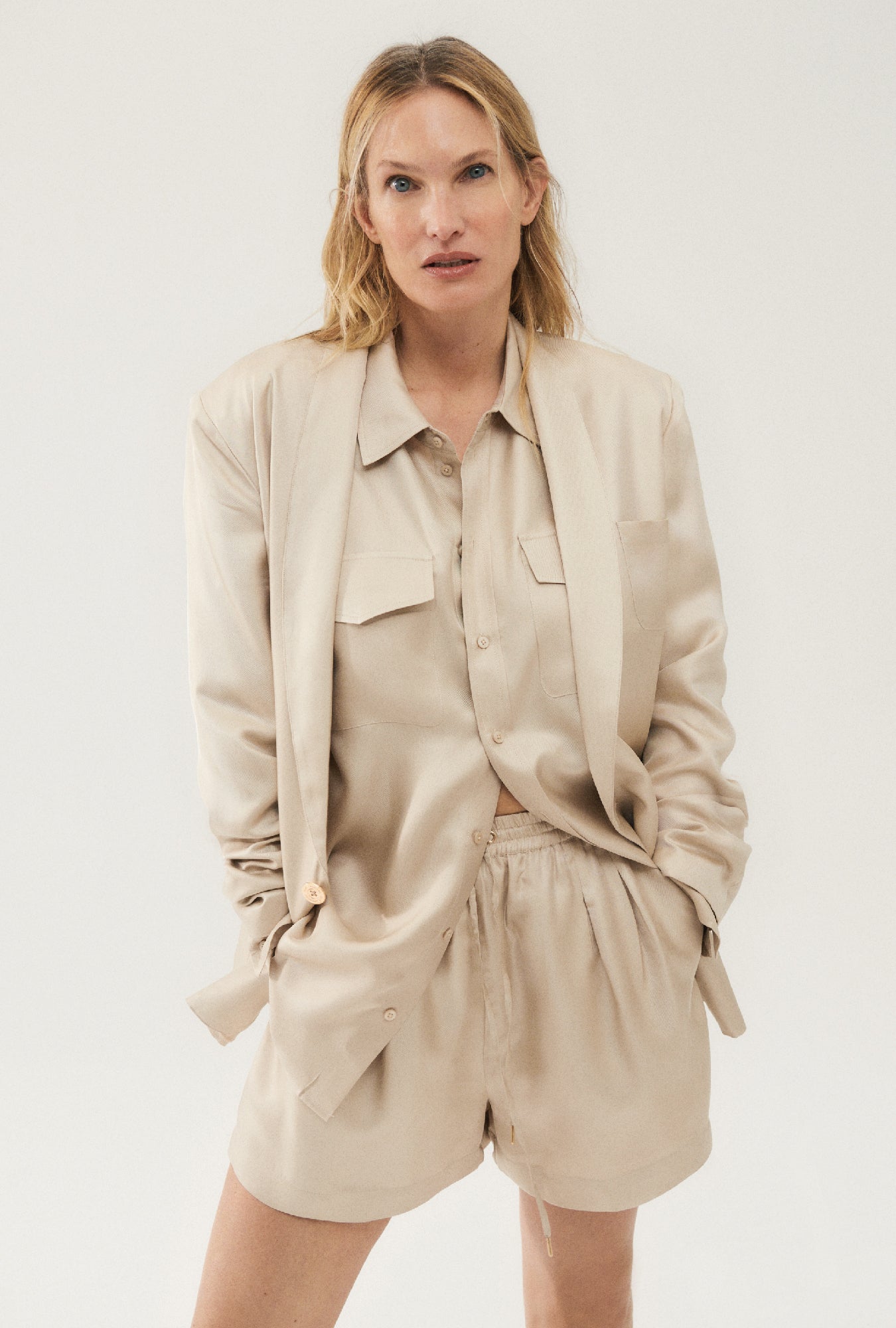 Twill Slouch Shorts Hazelnut