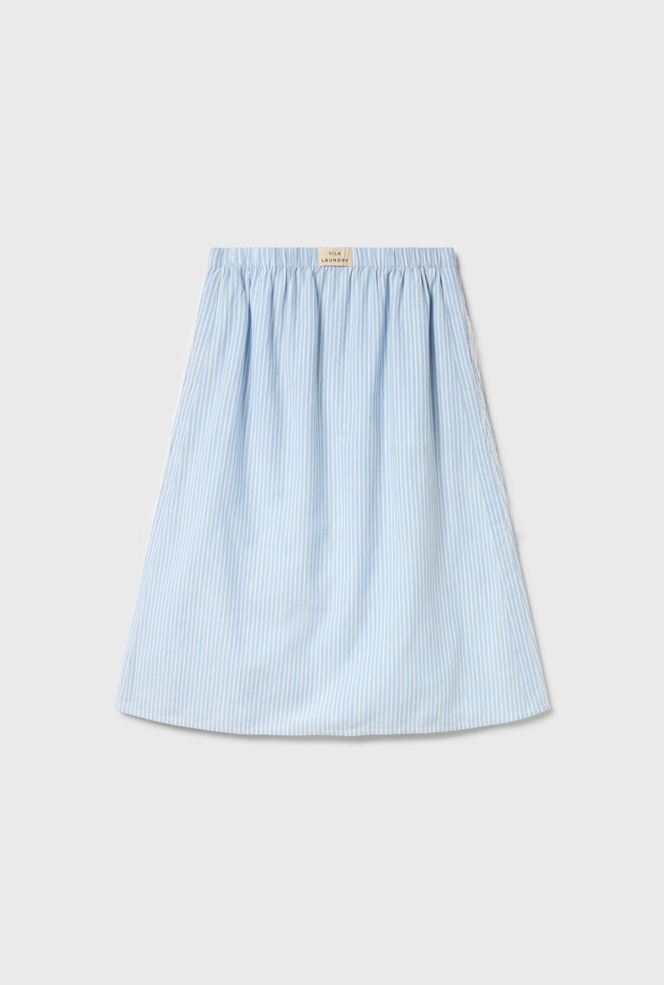 Cotton Midi Skirt Storm Stripe