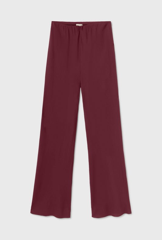 Wool Silk Wide Legged Bias Cut Pants Deadleaf