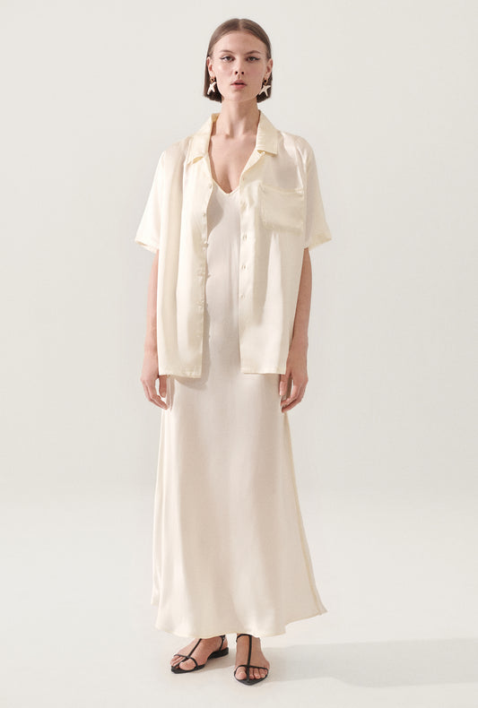 Camp Shirt Blanket Stitch Off-White