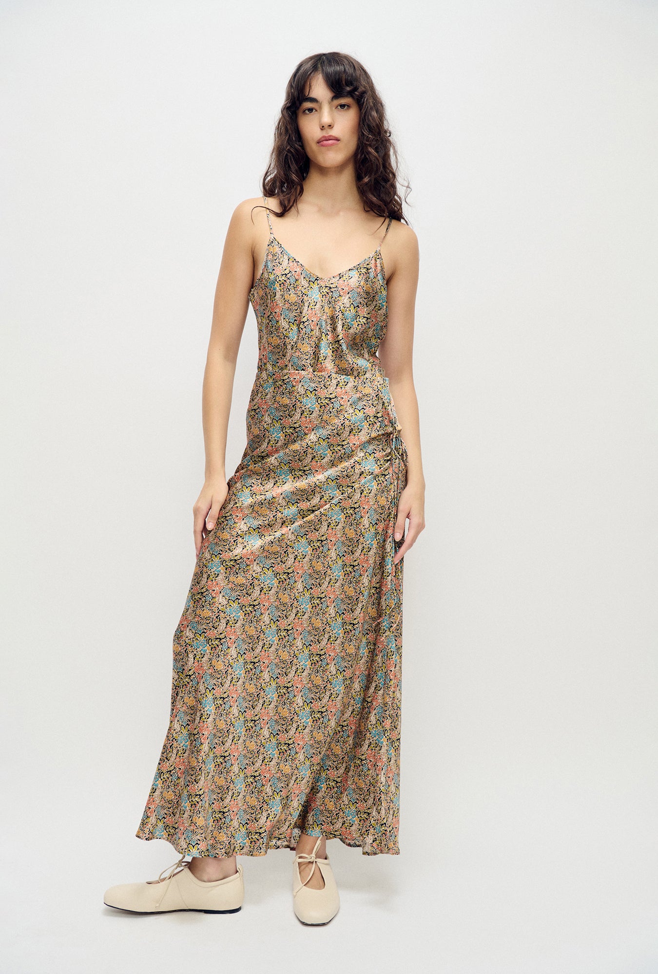 Long Bias Cut Skirt Sugar Floral