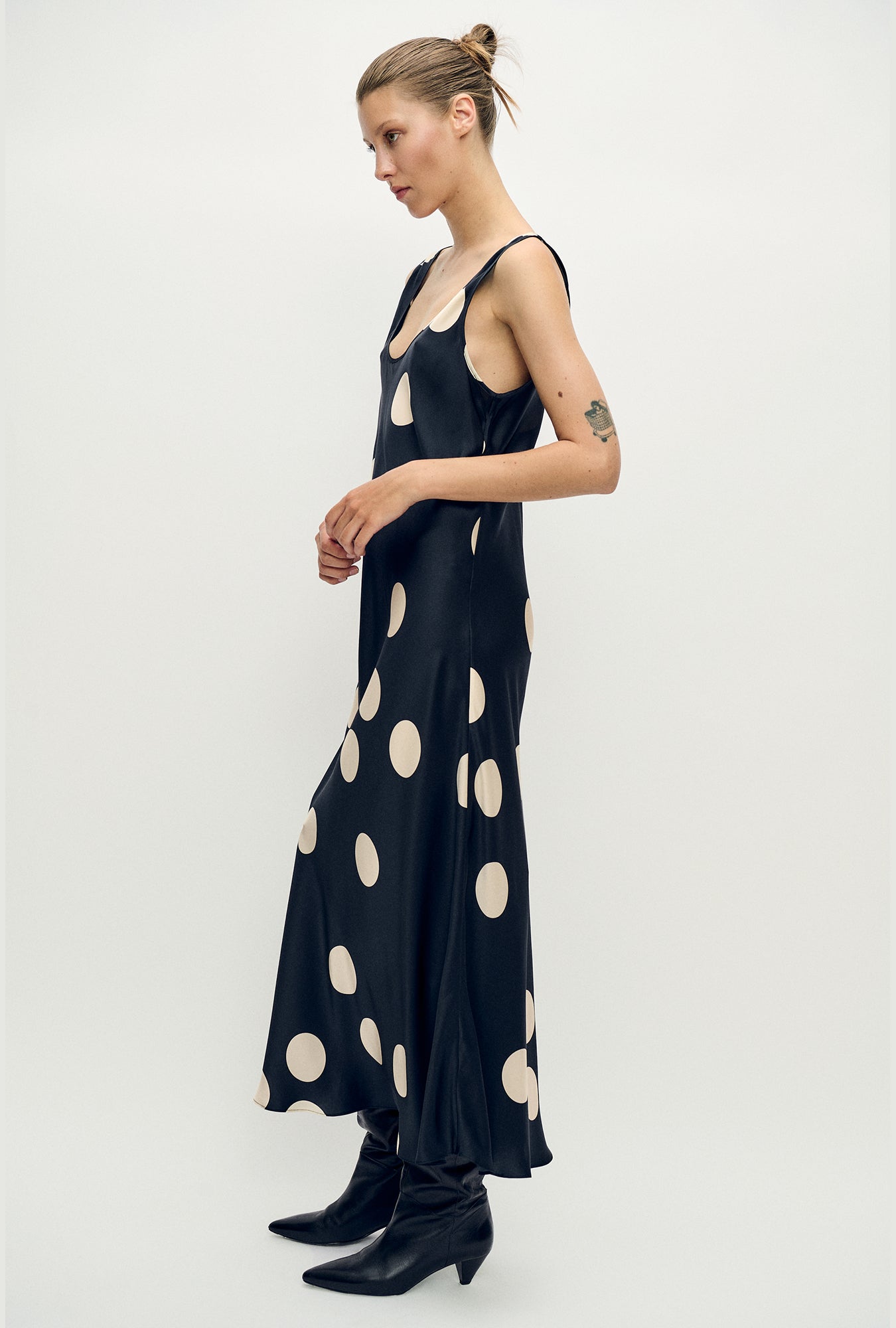 Scoop Neck Dress Large Polka Dot