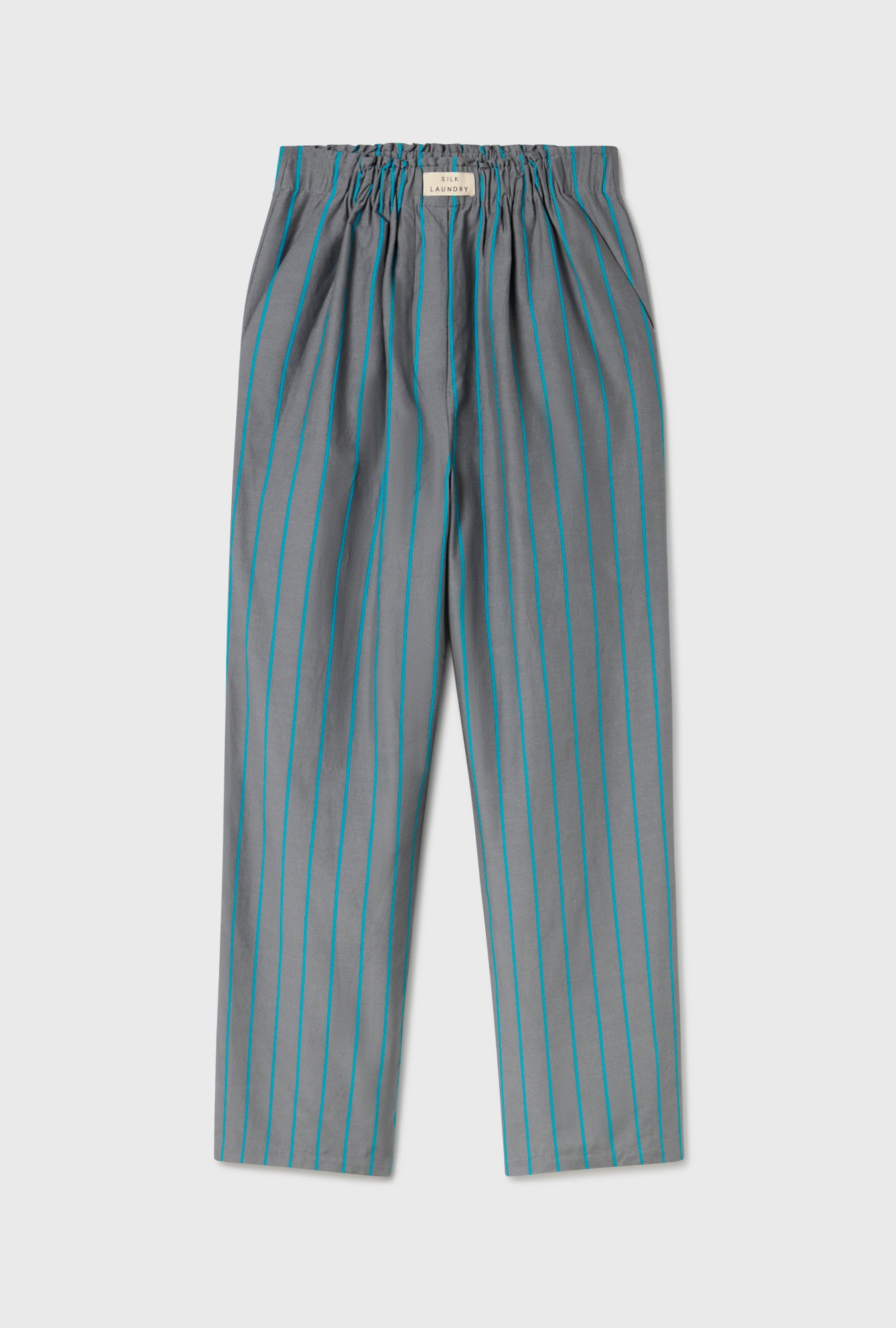 Cotton Silk Paper Bag Pants Oxygen Stripe
