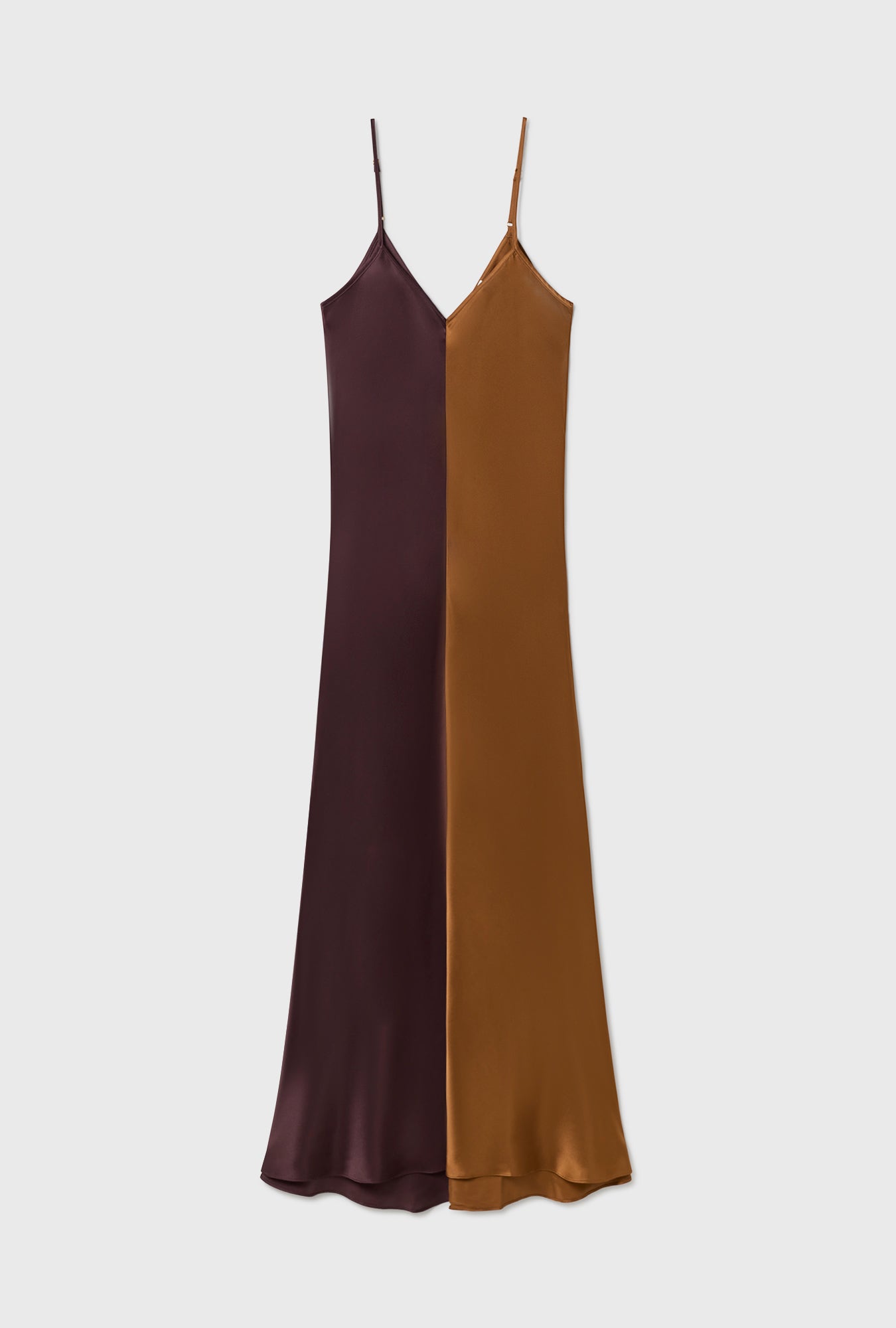 silk laundry two tone dress TWO TONE DRESS CACAO/VAN DYKE BROWN Wilson and Hunter