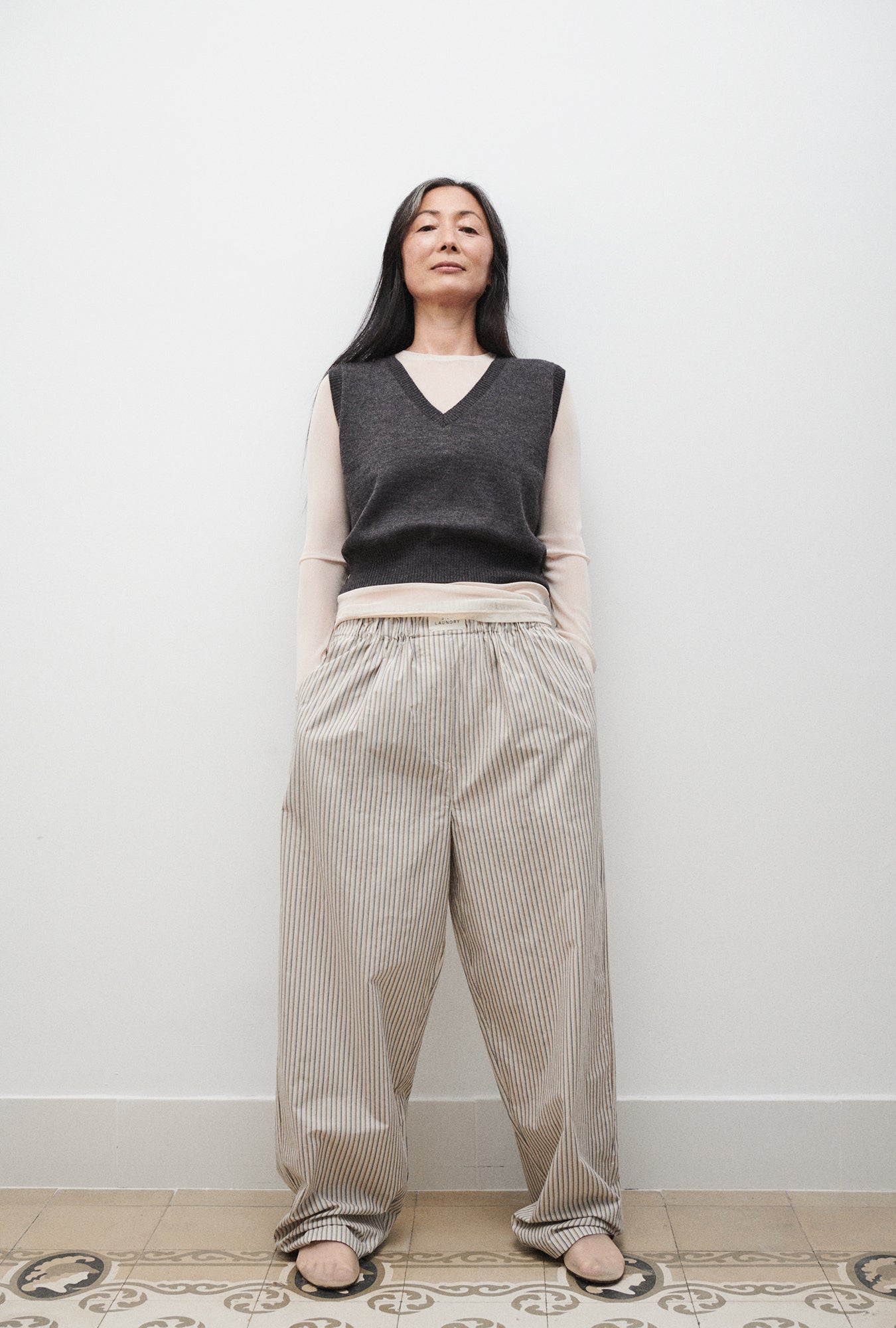 V-Neck Sweater Vest Granite Melange