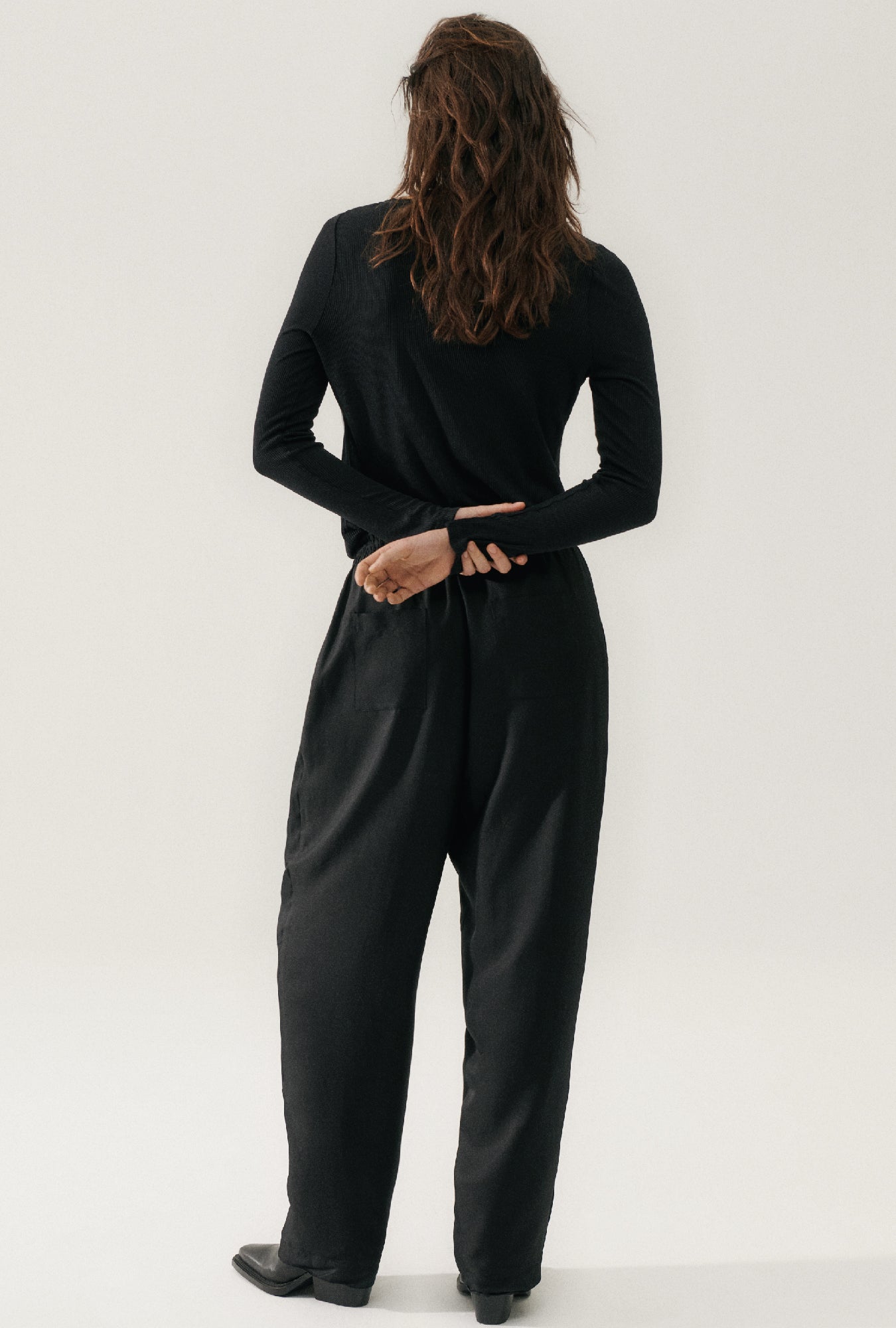 Ribbed Long Sleeve Top Black