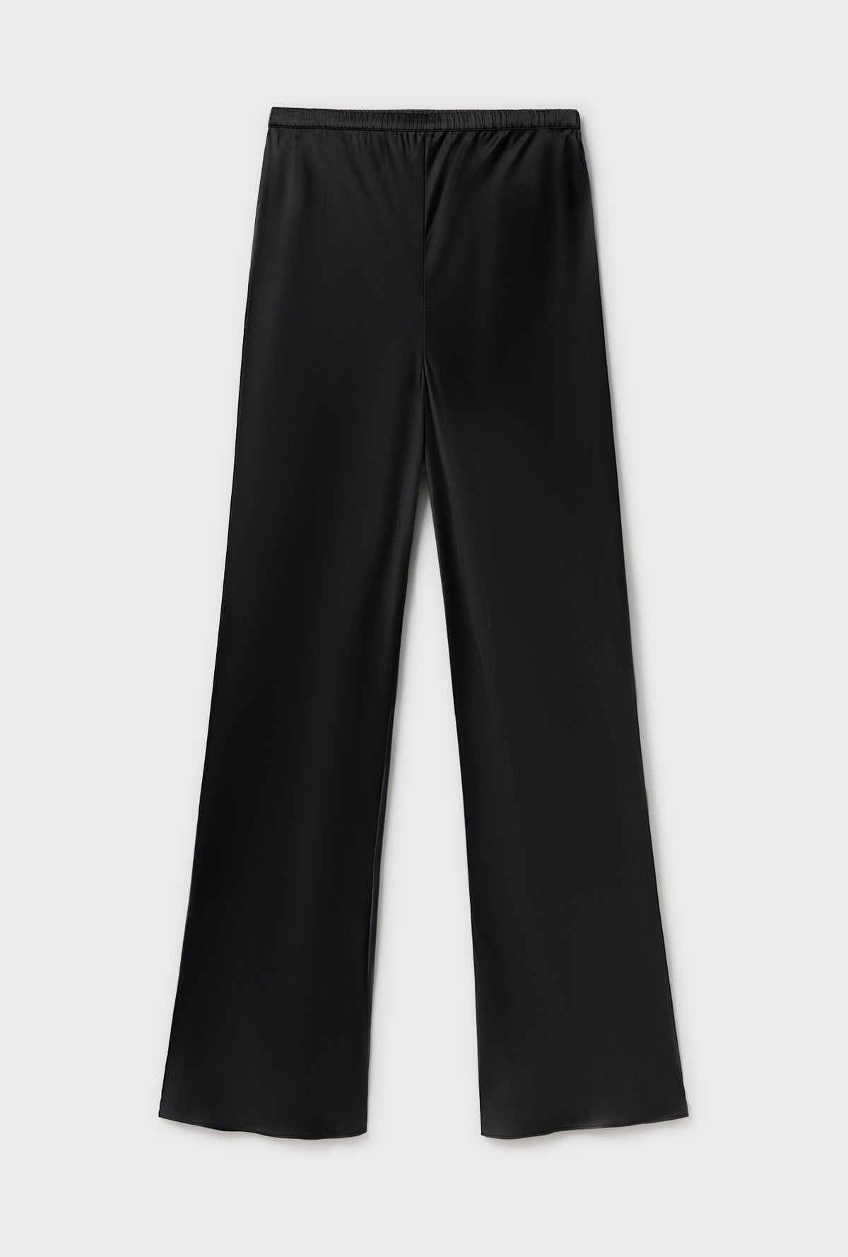 Silk Bias Cut Pants Black