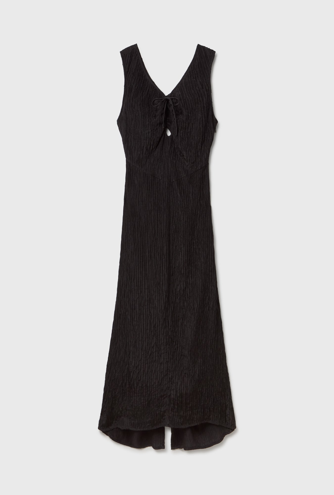Crinkle Peek-A-Boo Dress Black
