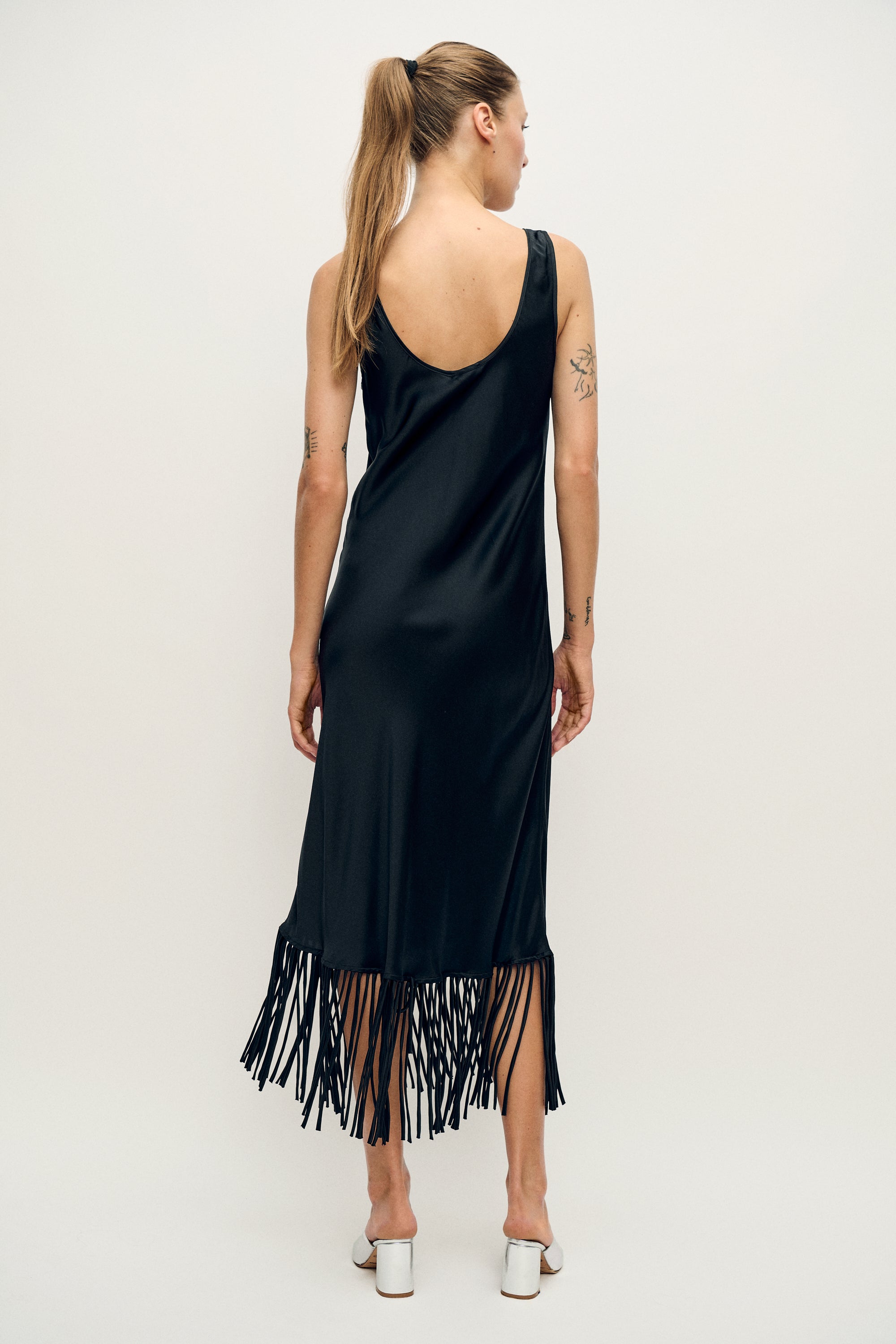 silk laundry fringe dress Silk Laundry - Fringe Dress Black