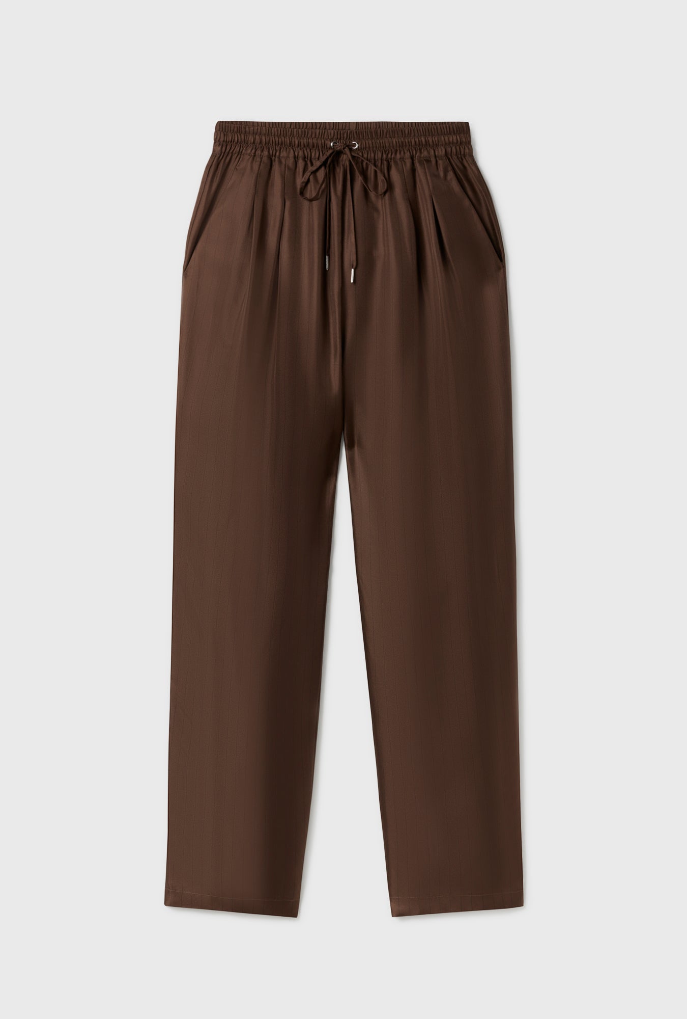 Twill Slouch Pants Dark Earth Pinstripe
