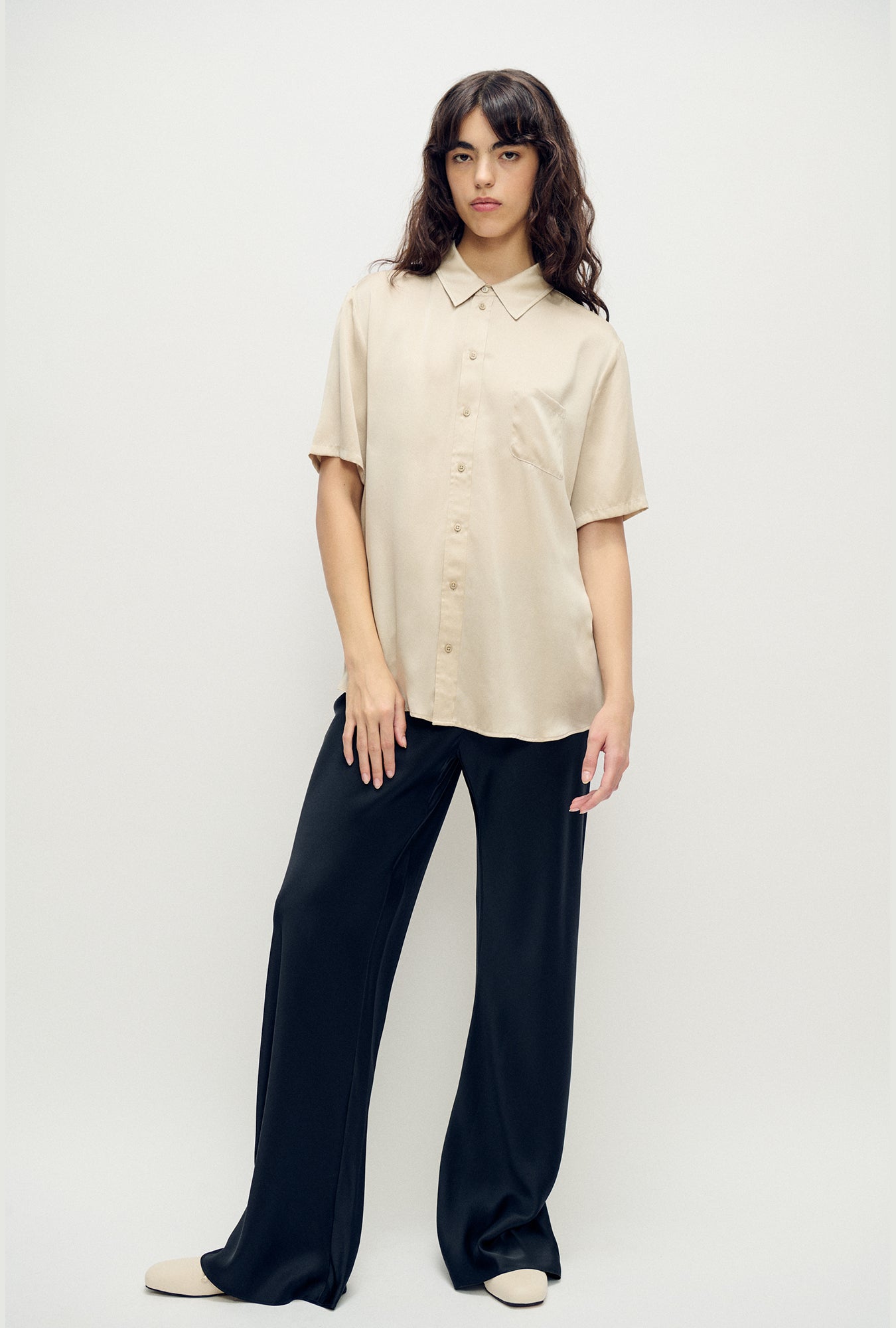 ミルミルBoyfriend shirt The Boyfriend Shirt in Ultrasoft Cotton | Tiger's Eye / Optic