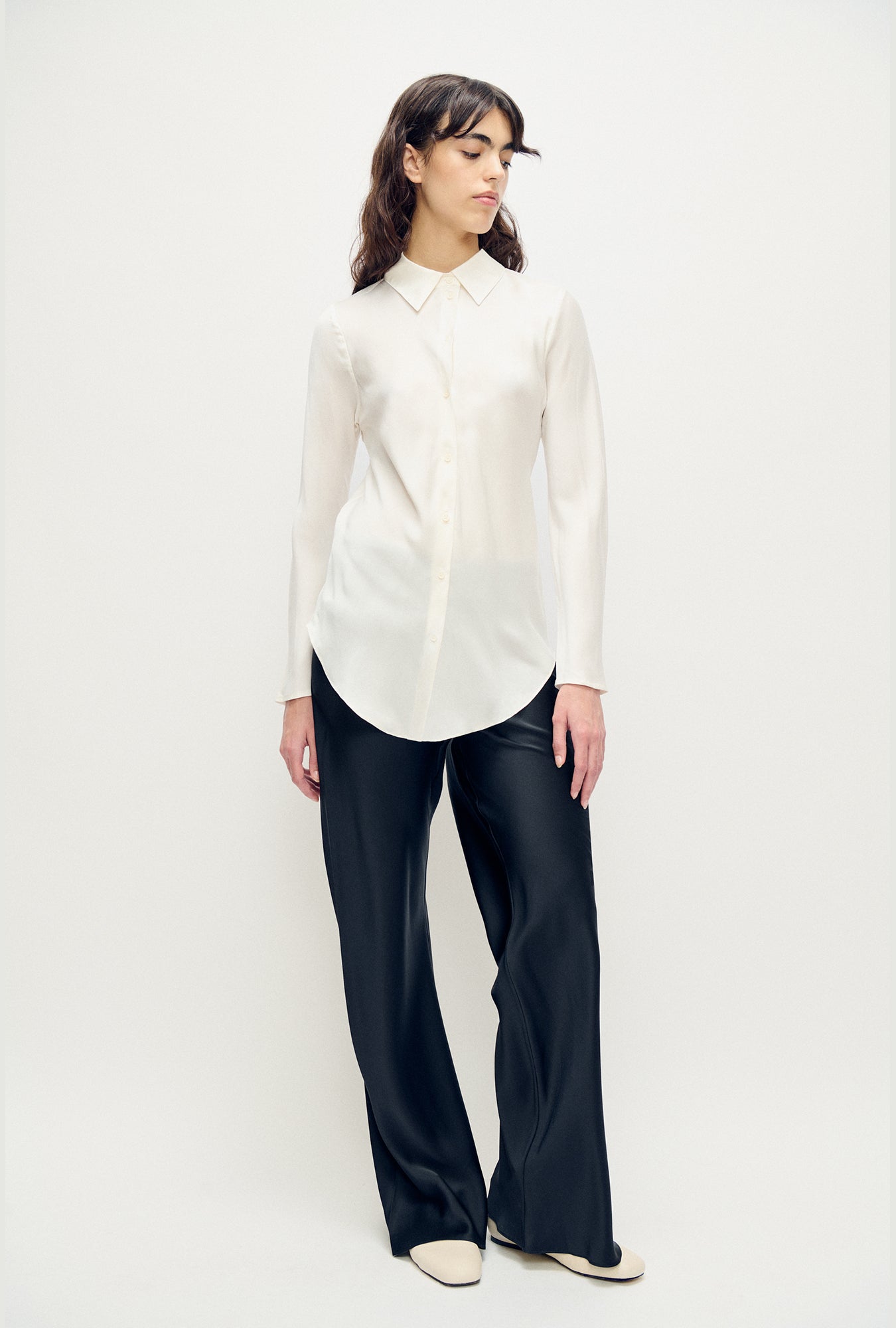 Bias Cut Shirt White