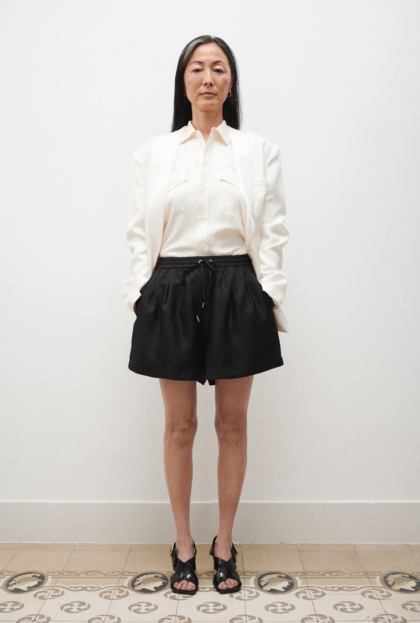 Twill Slouch Shorts Black