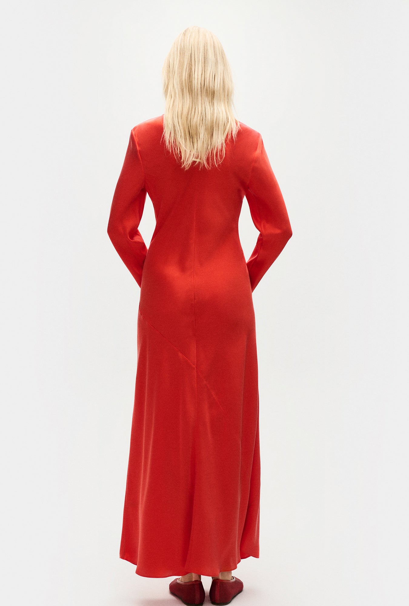 Full Sleeve Bias Dress Geranium