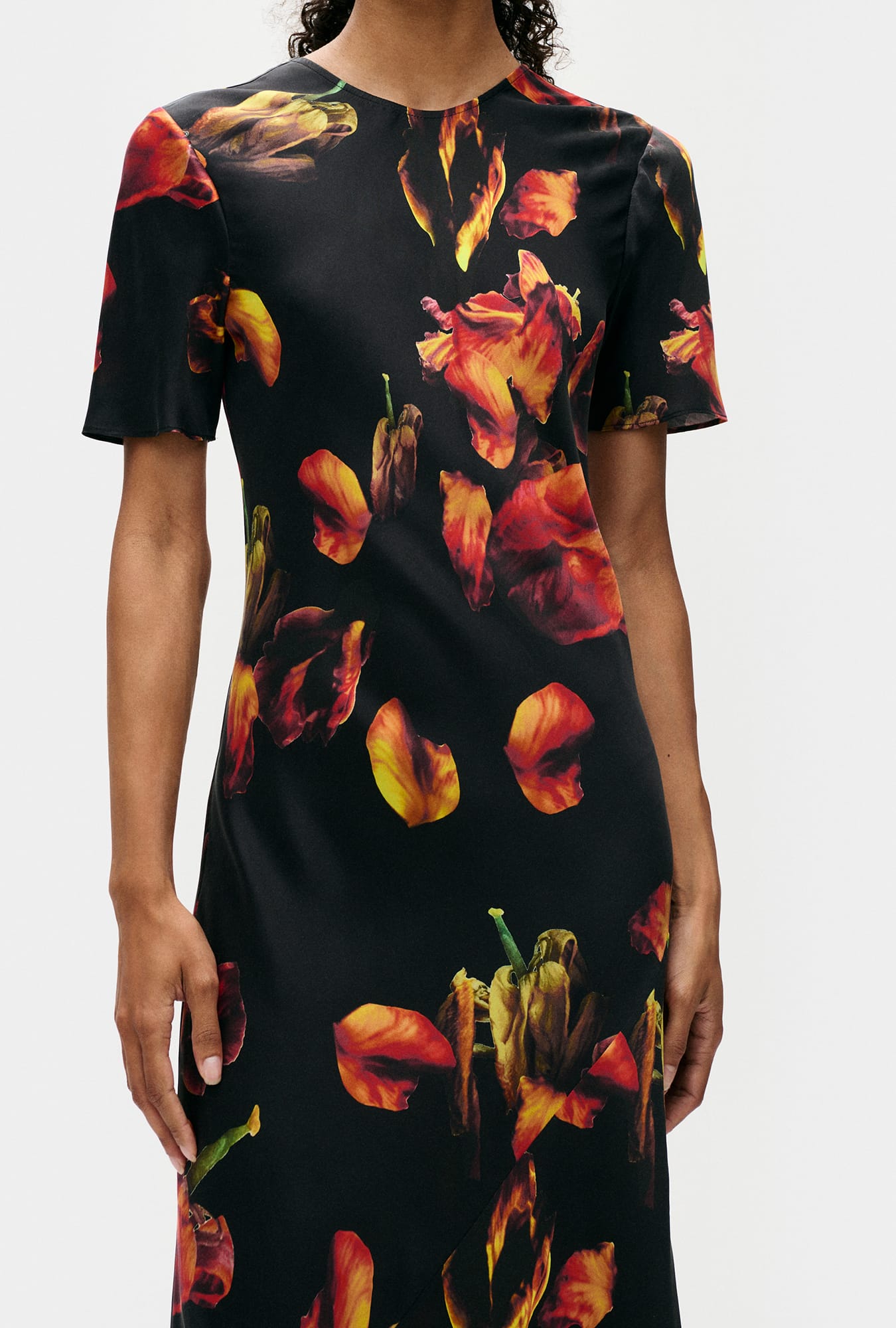 Short Sleeve Bias Dress Tulipa Black