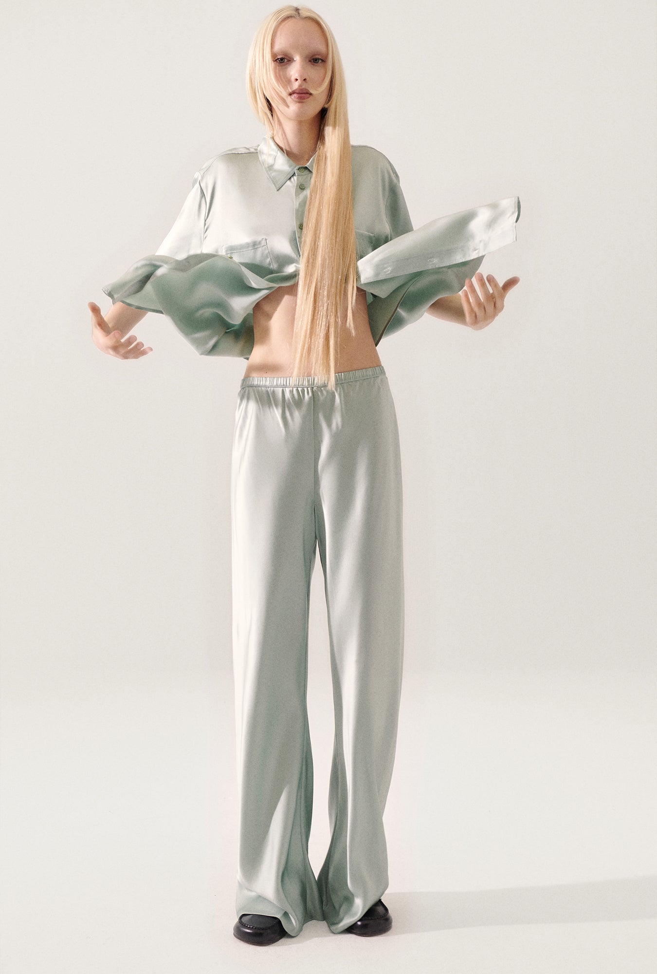 Bias Cut Pants Alabaster