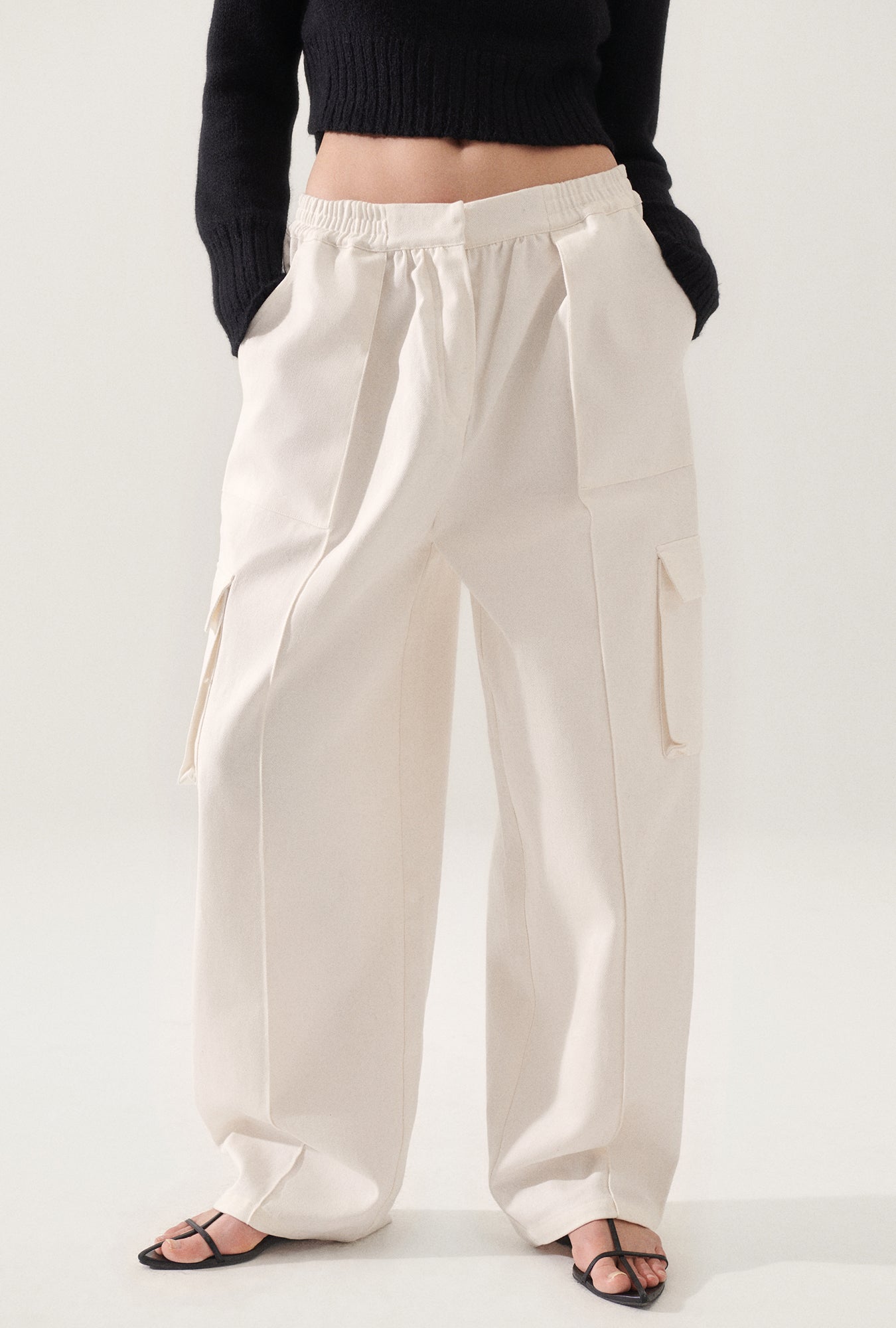 Canvas Cargo Pants Natural