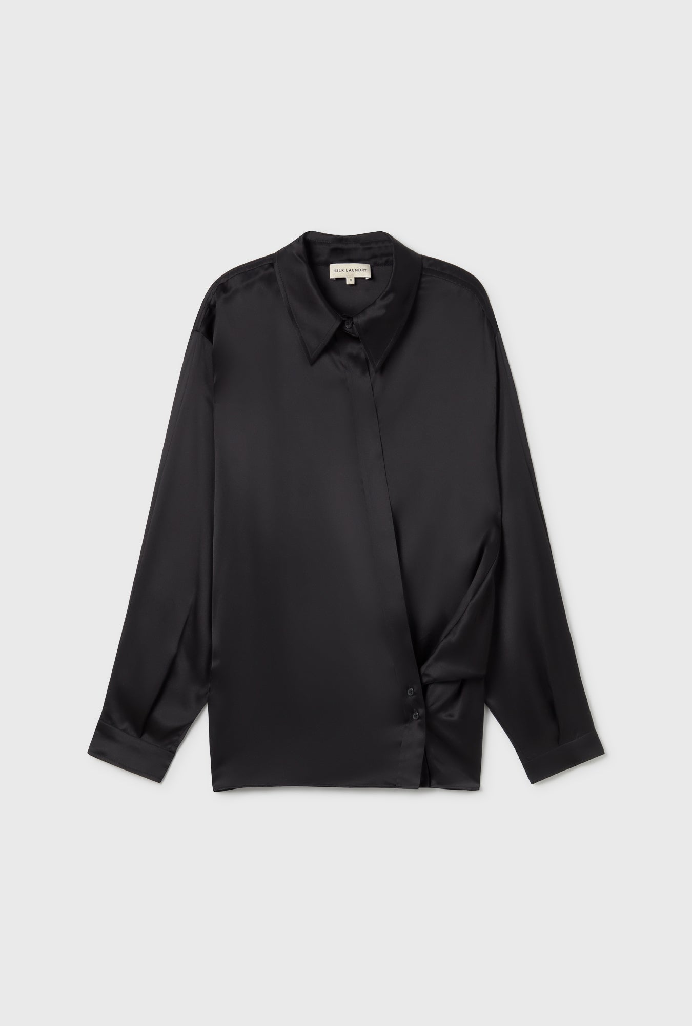 Chiffon Crossover Shirt Black