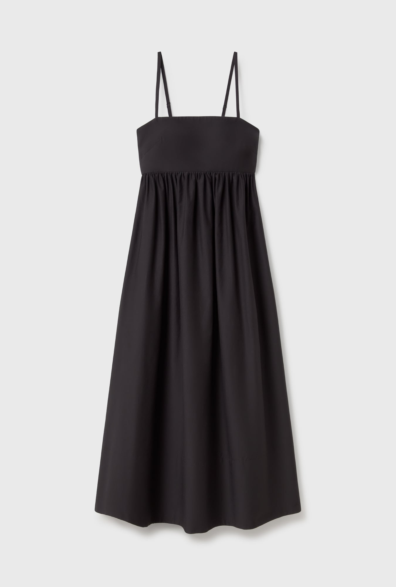 COTTON SILK TULIP DRESS BLACK